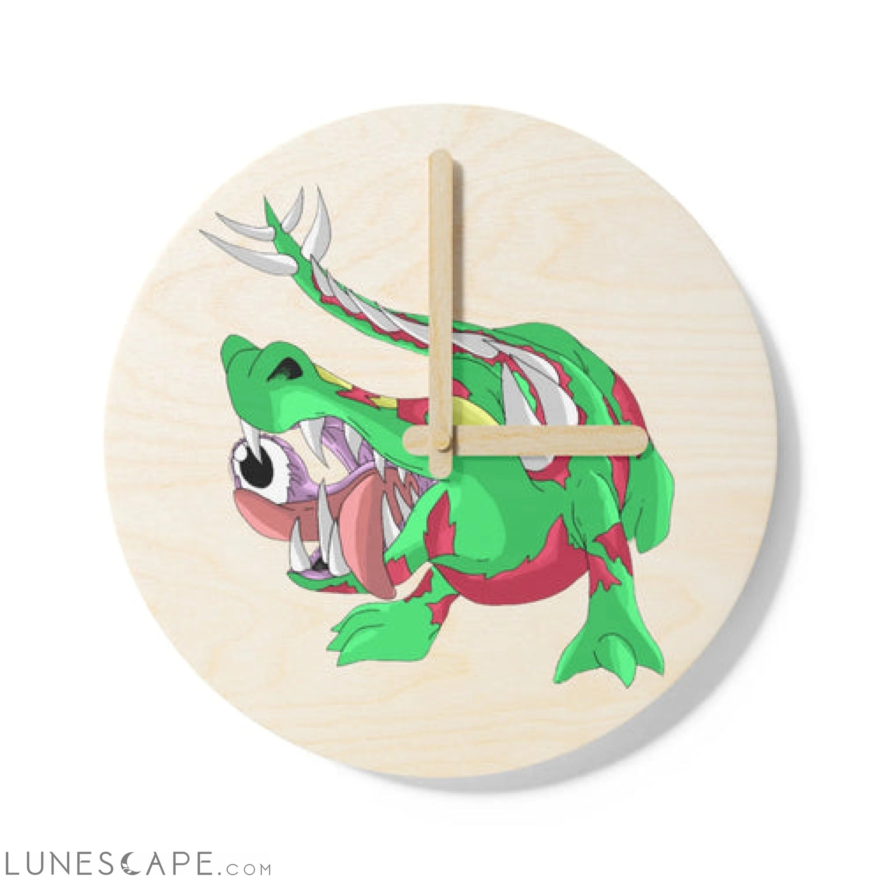 Crawnawsome Wooden Wall Clock LUNESCAPE