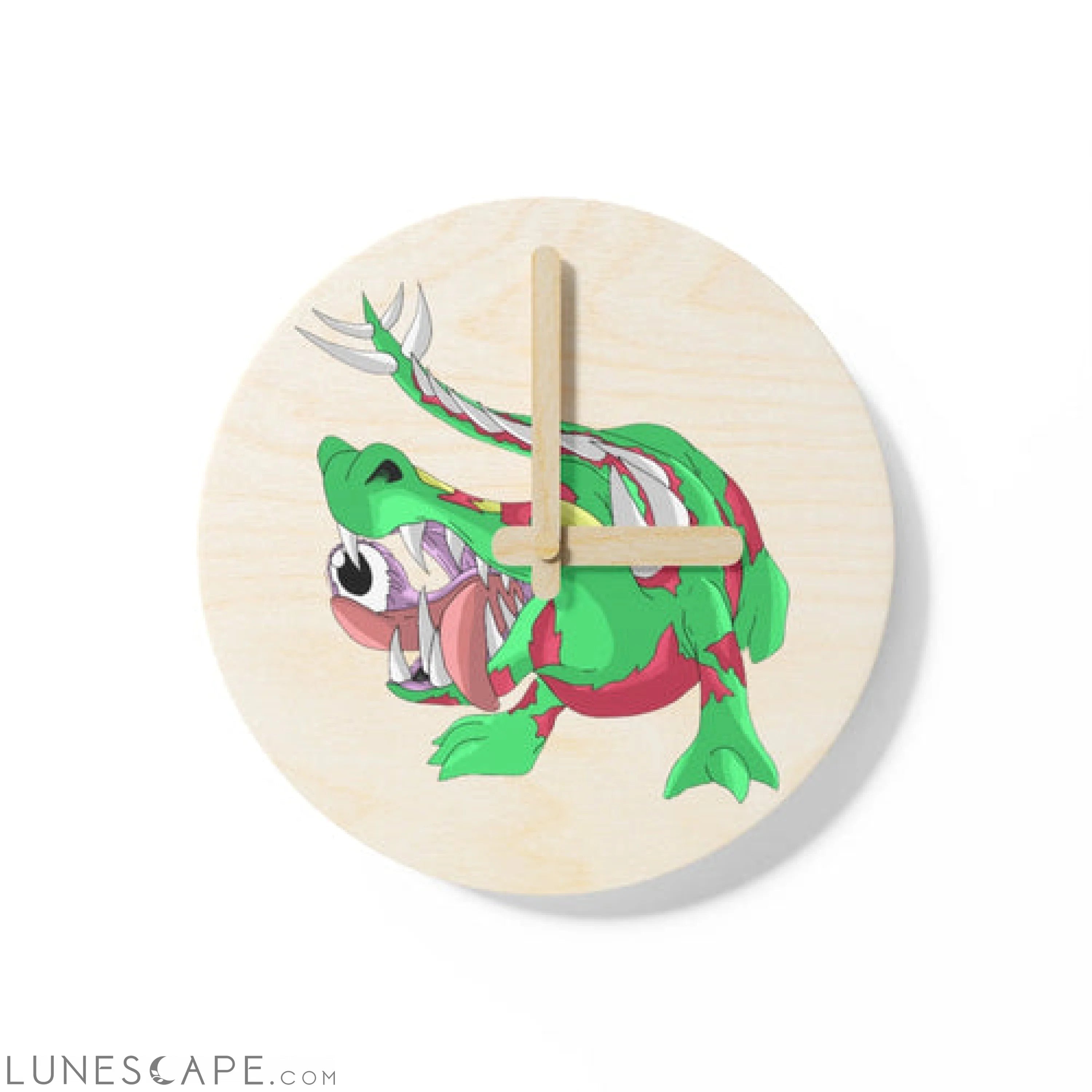 Crawnawsome Wooden Wall Clock LUNESCAPE