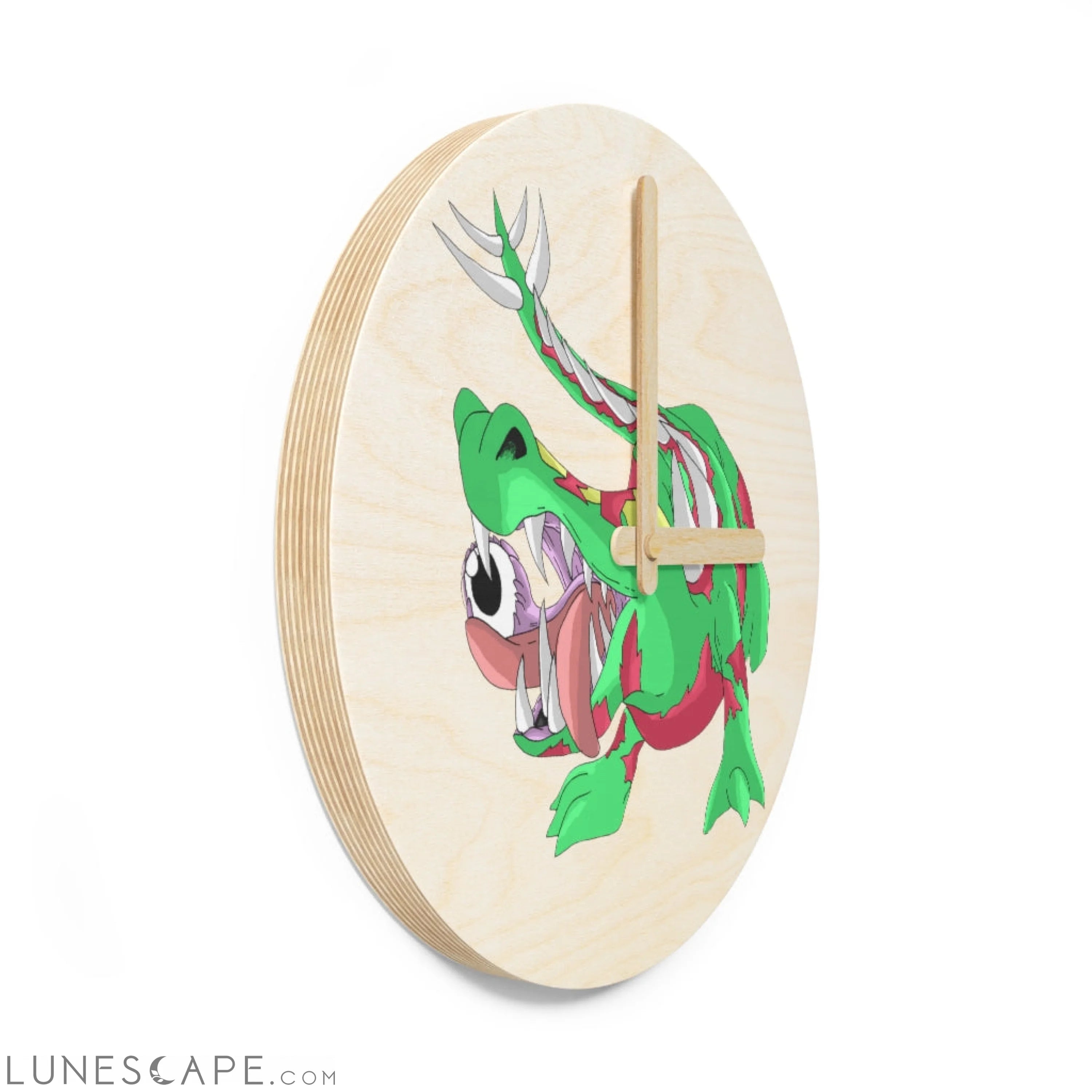 Crawnawsome Wooden Wall Clock LUNESCAPE