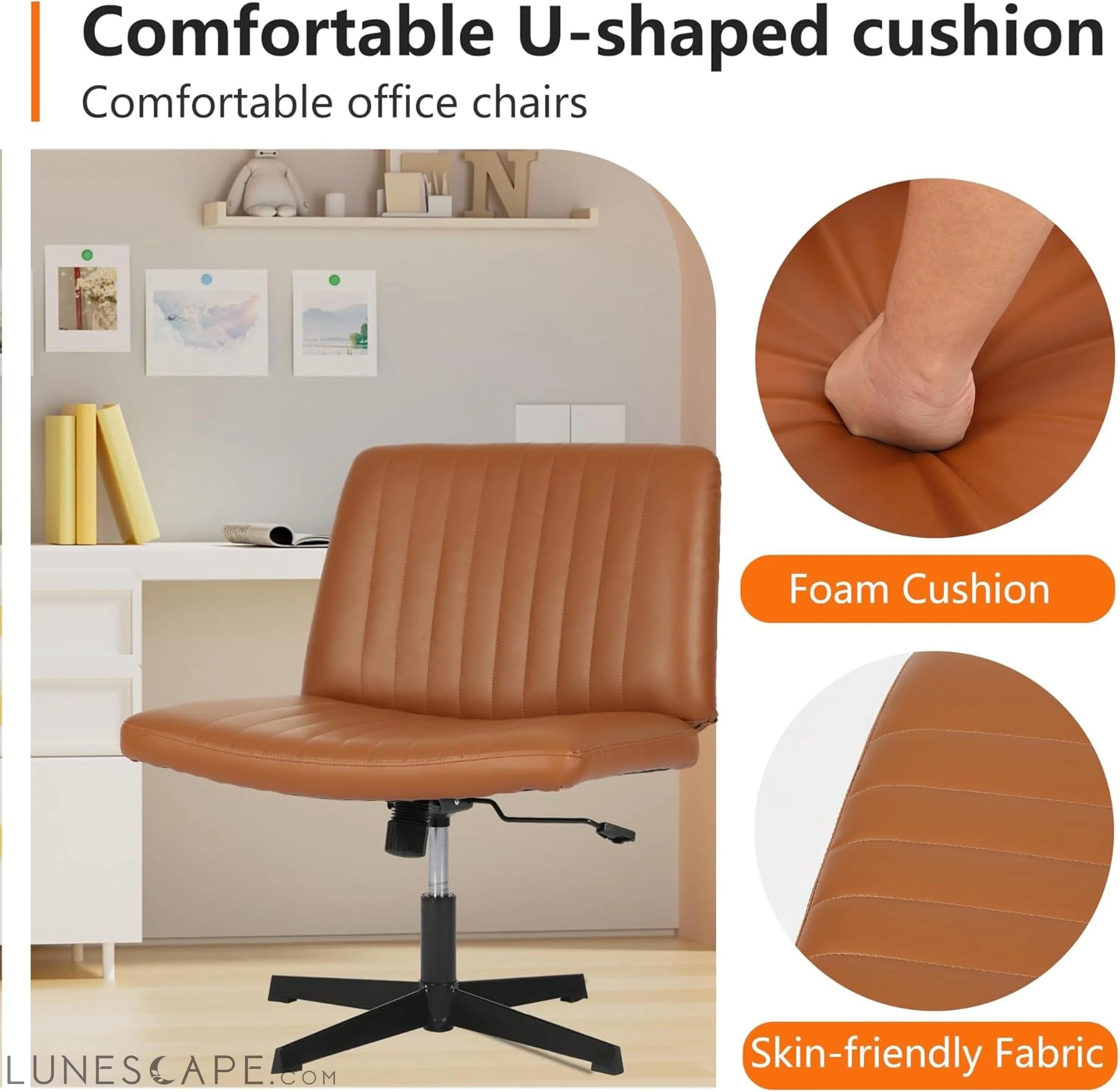 Criss Cross Chair Armless Cross Legged Office Desk Chair Adjustable LUNESCAPE