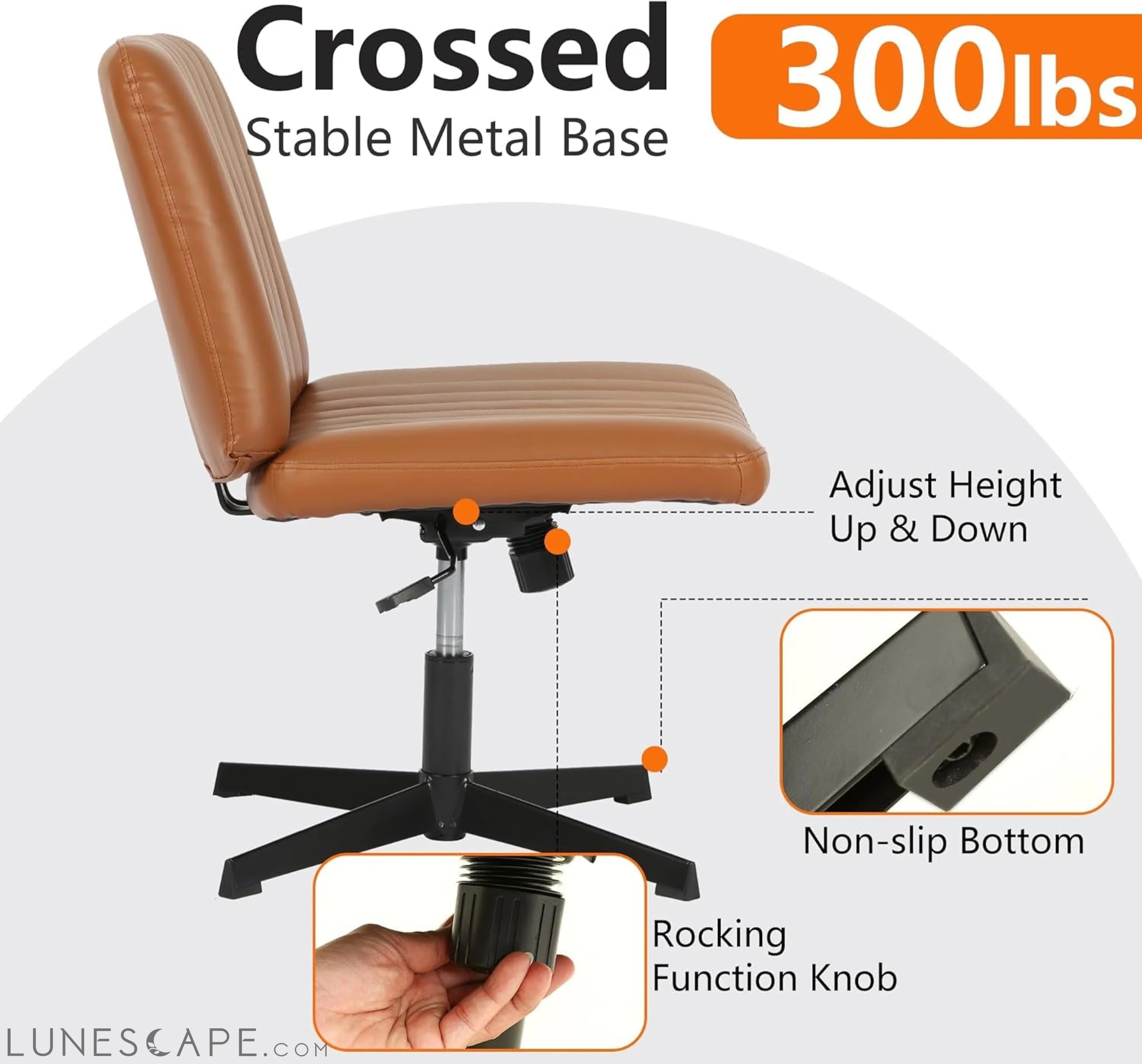 Criss Cross Chair Armless Cross Legged Office Desk Chair Adjustable LUNESCAPE