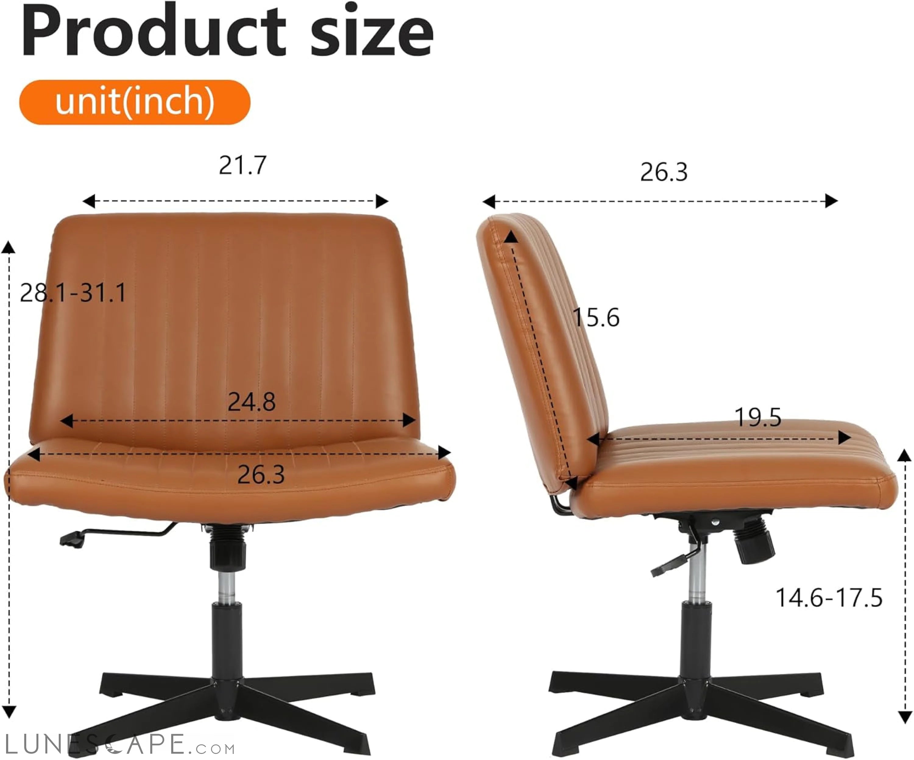 Criss Cross Chair Armless Cross Legged Office Desk Chair Adjustable LUNESCAPE