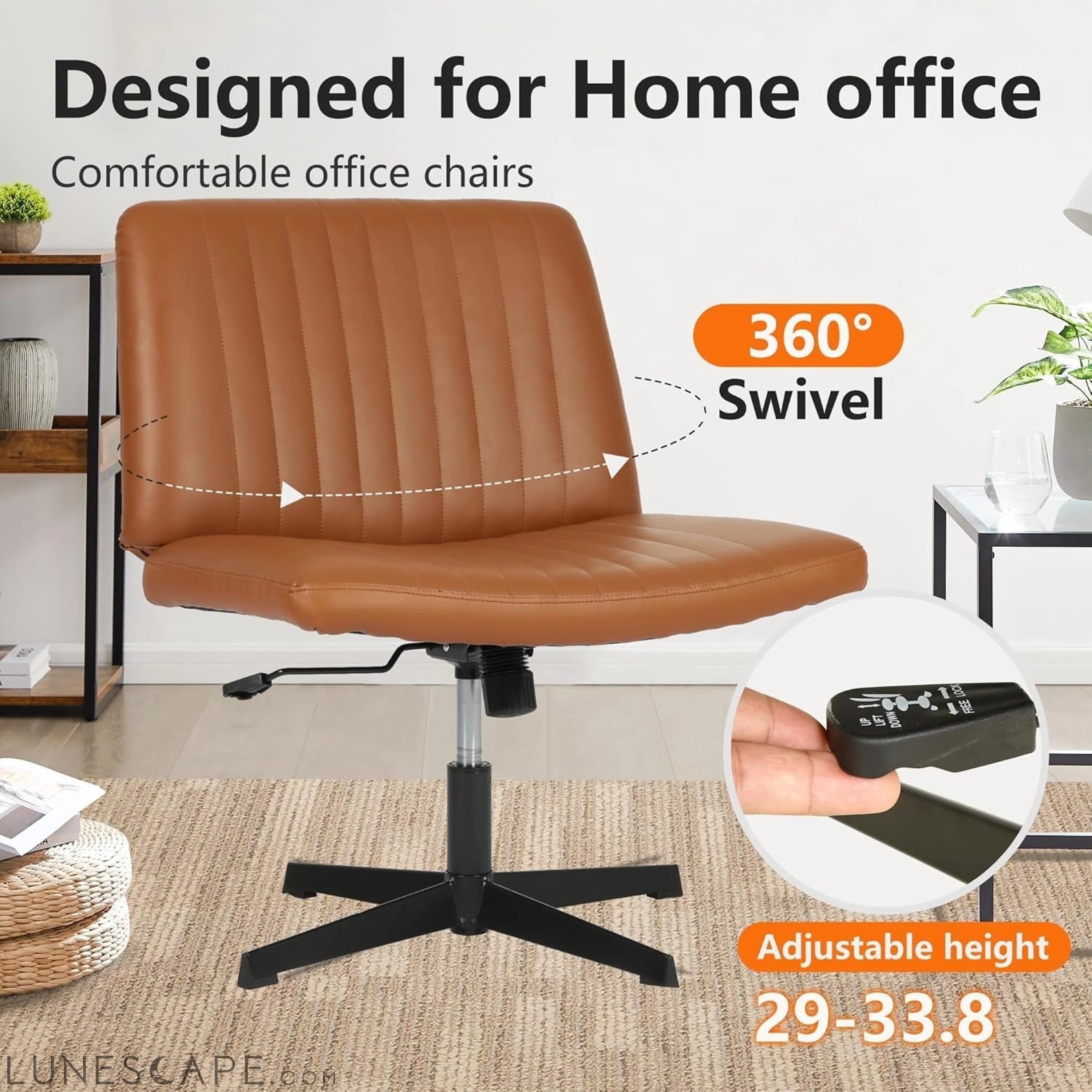 Criss Cross Chair Armless Cross Legged Office Desk Chair Adjustable LUNESCAPE