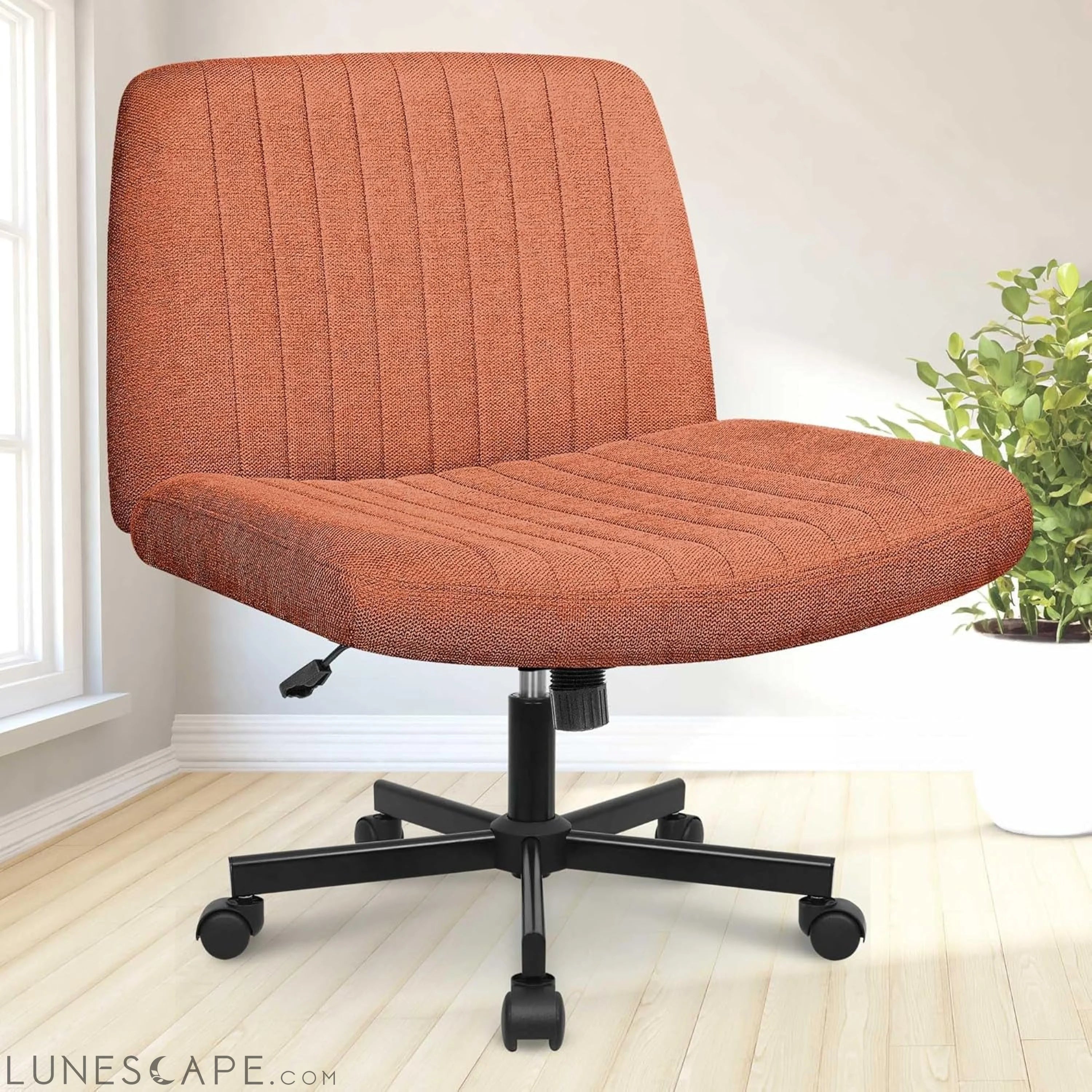 Criss Cross Chair, Armless Legged Office Desk Chair, with Wheels LUNESCAPE