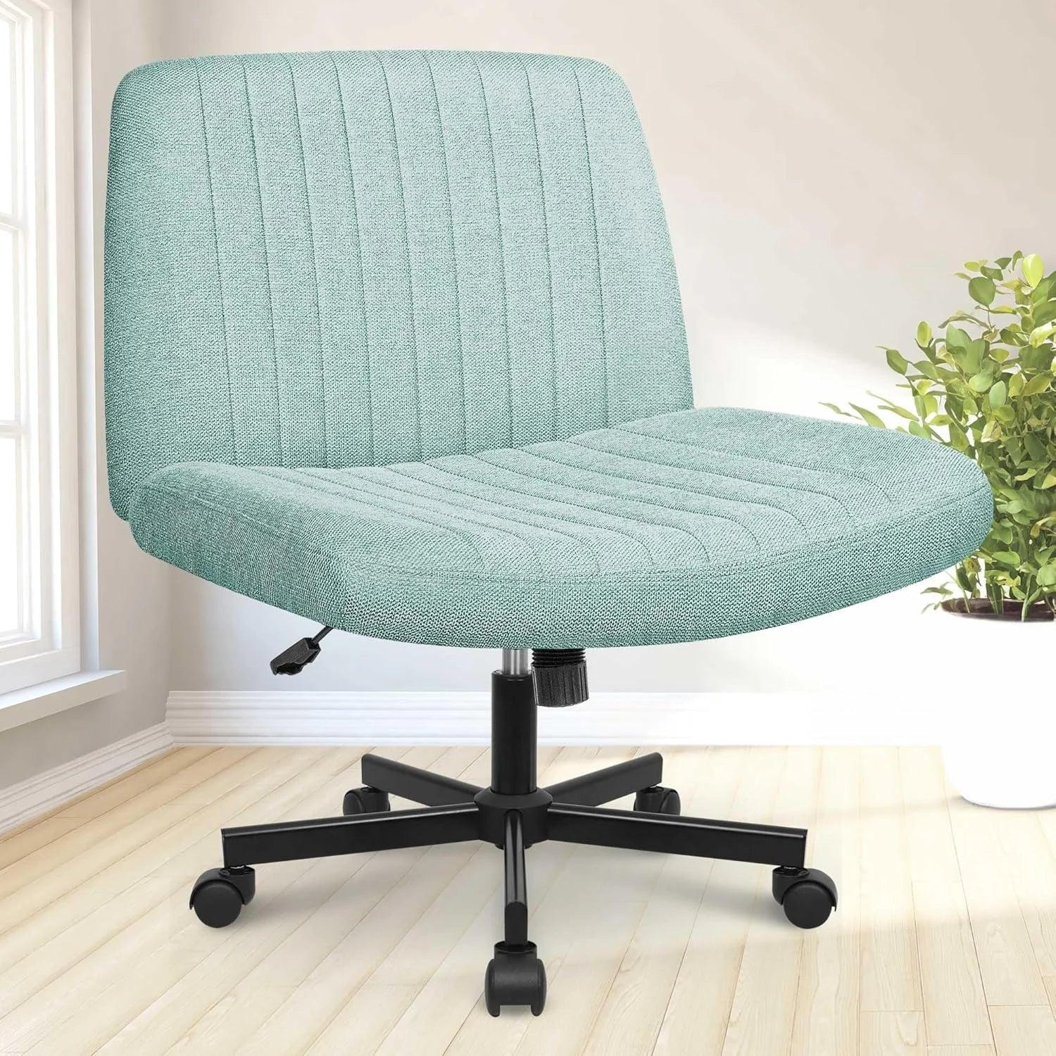 Criss Cross Chair, Armless Legged Office Desk Chair, with Wheels LUNESCAPE