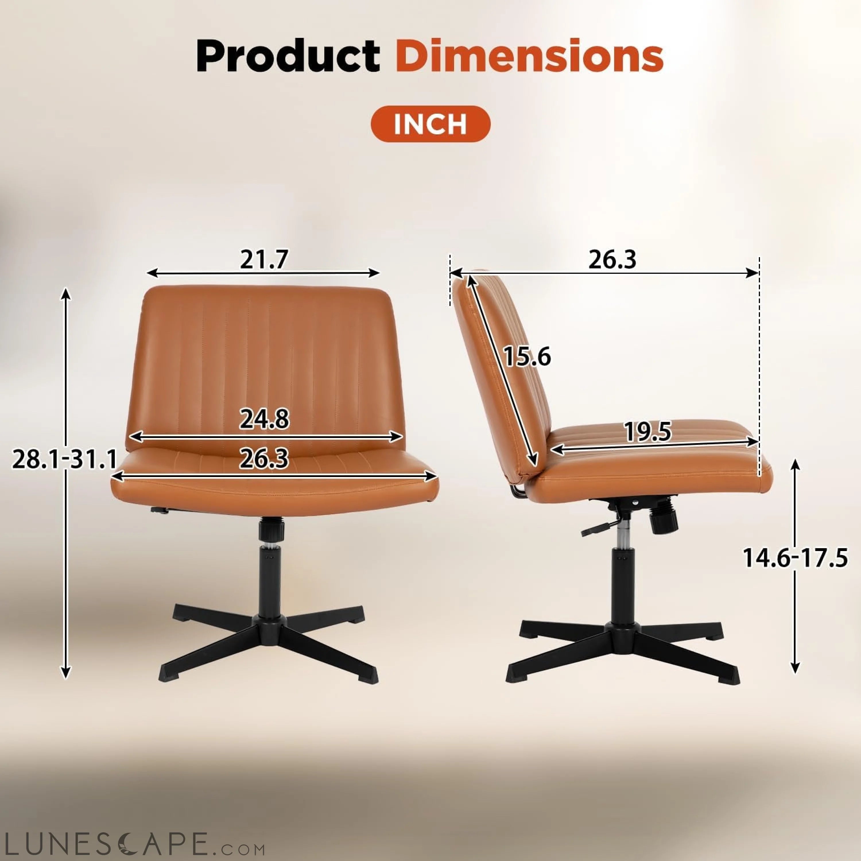 Criss Cross Chair,Armless Cross Legged Office Chair,Wide Comfty Desk LUNESCAPE