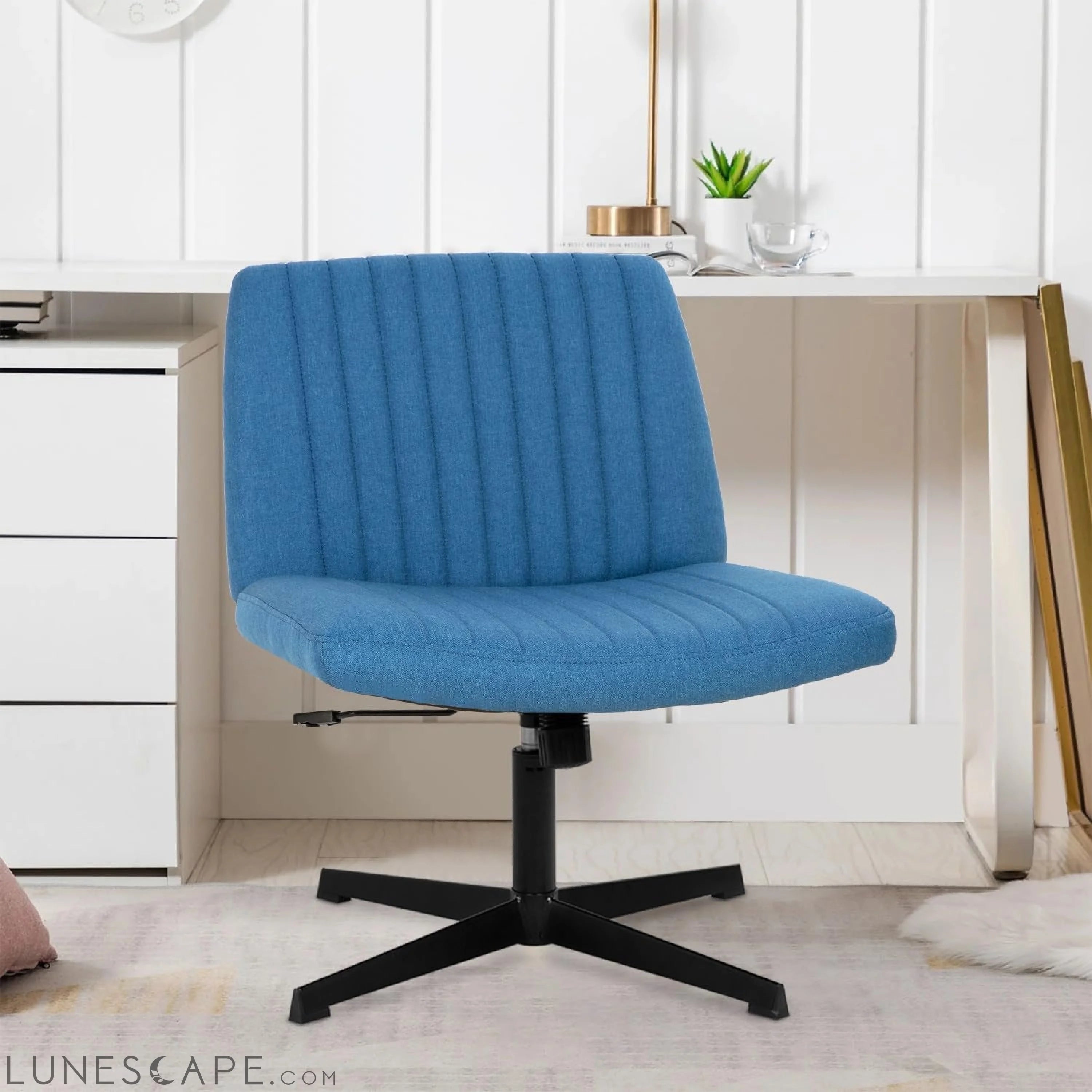 Criss Cross Chair,Armless Cross Legged Office Chair,Wide Comfty Desk LUNESCAPE