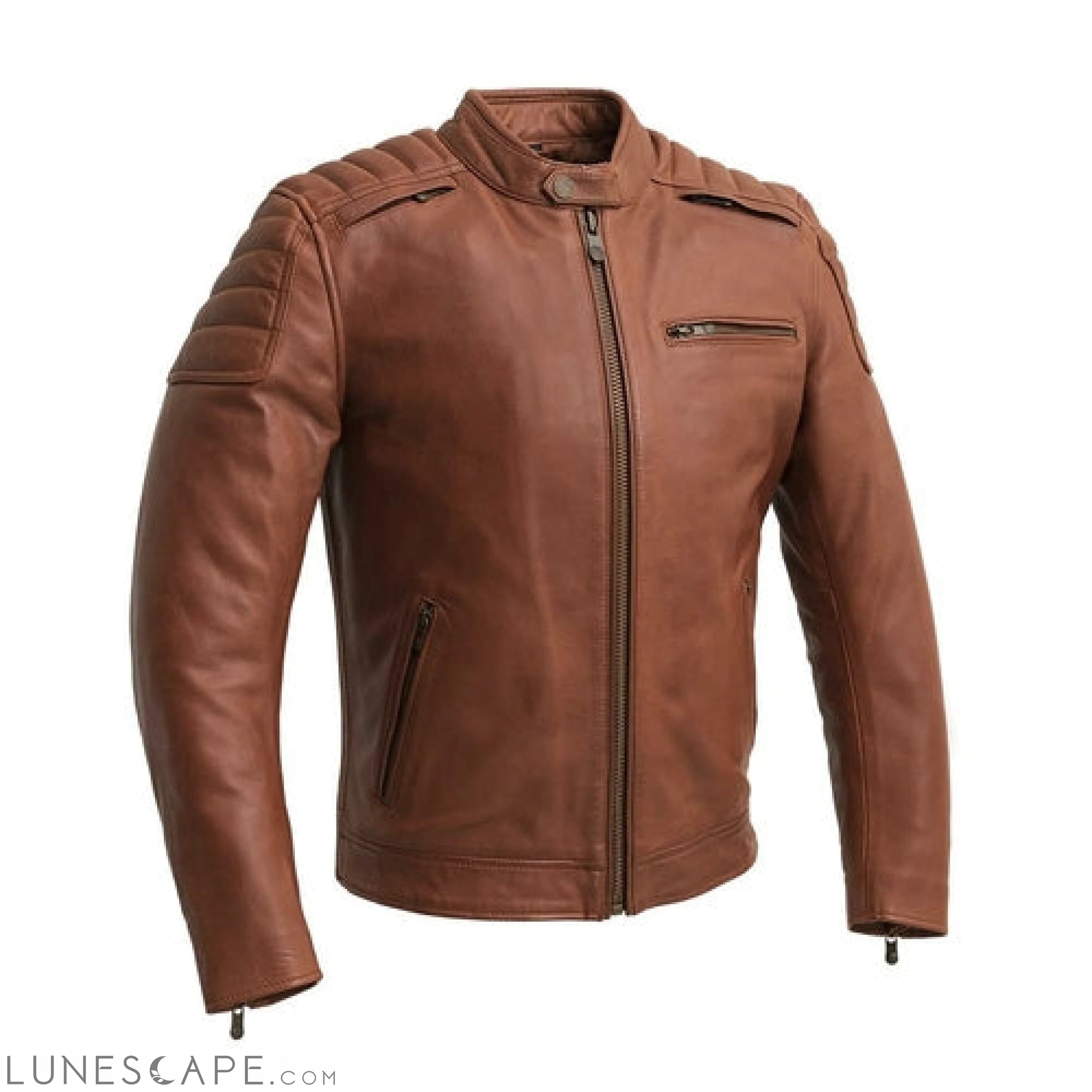Crusader Mens Leather Bomber Jacket LUNESCAPE