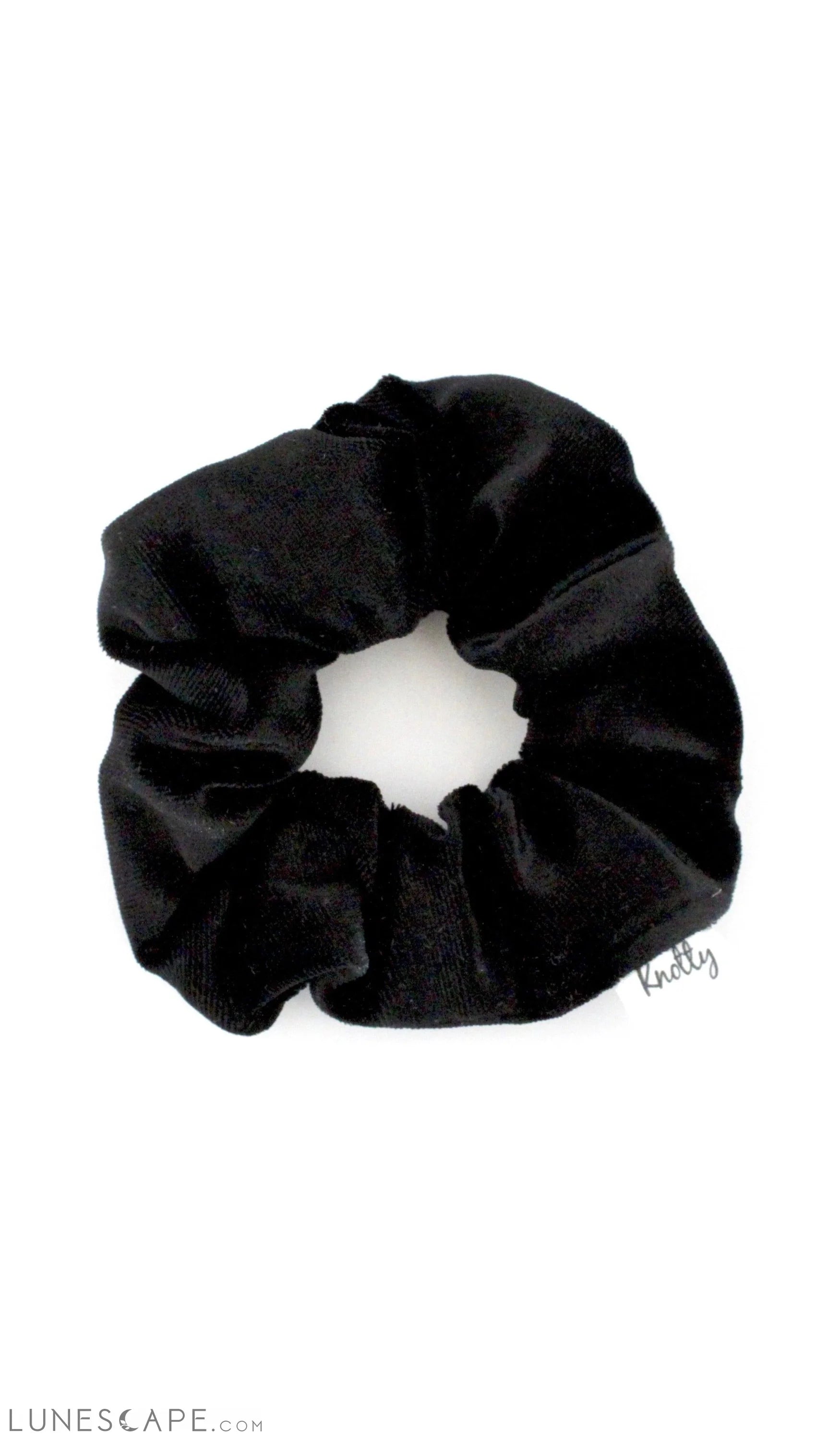 Crushed Velvet Hair Scrunchie- Black LUNESCAPE