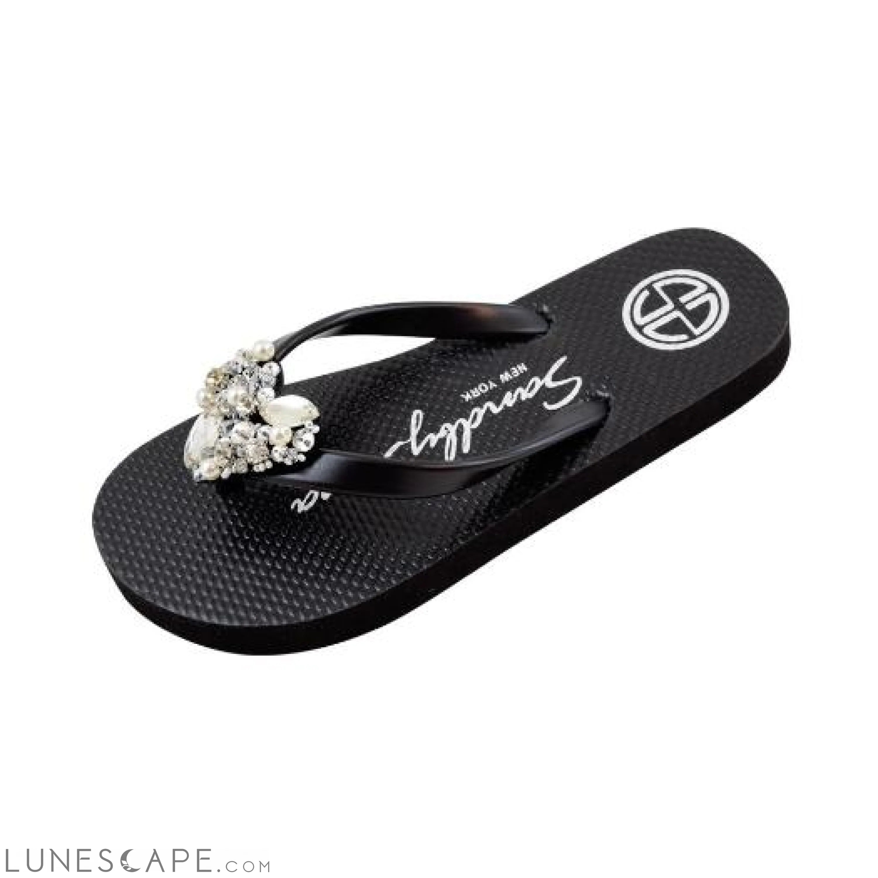 Crystal Heart - Big Kids Flip Flops Sandal Clear Rhine Stone Embellished Girls Flip Flops LUNESCAPE