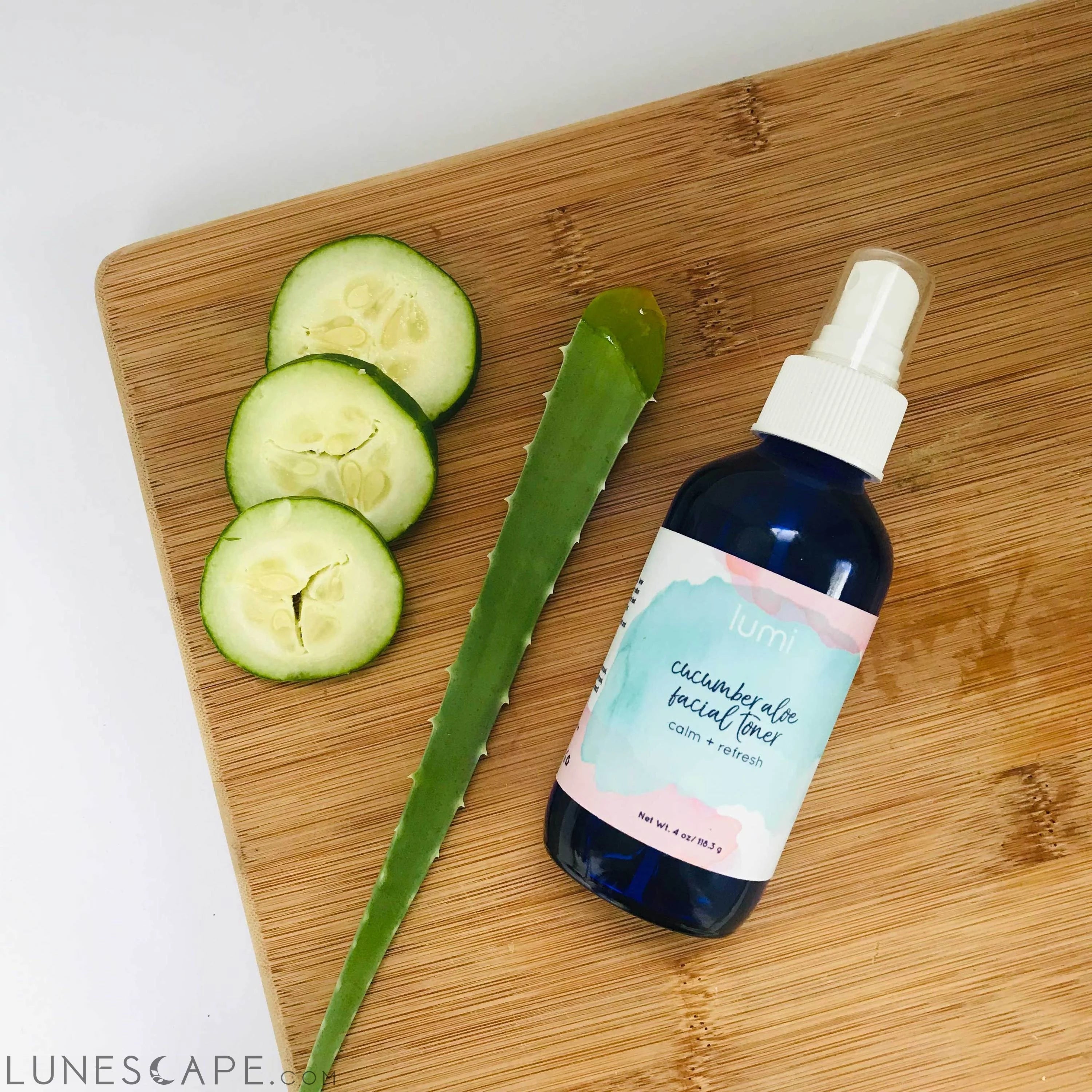 cucumber aloe facial toner LUNESCAPE