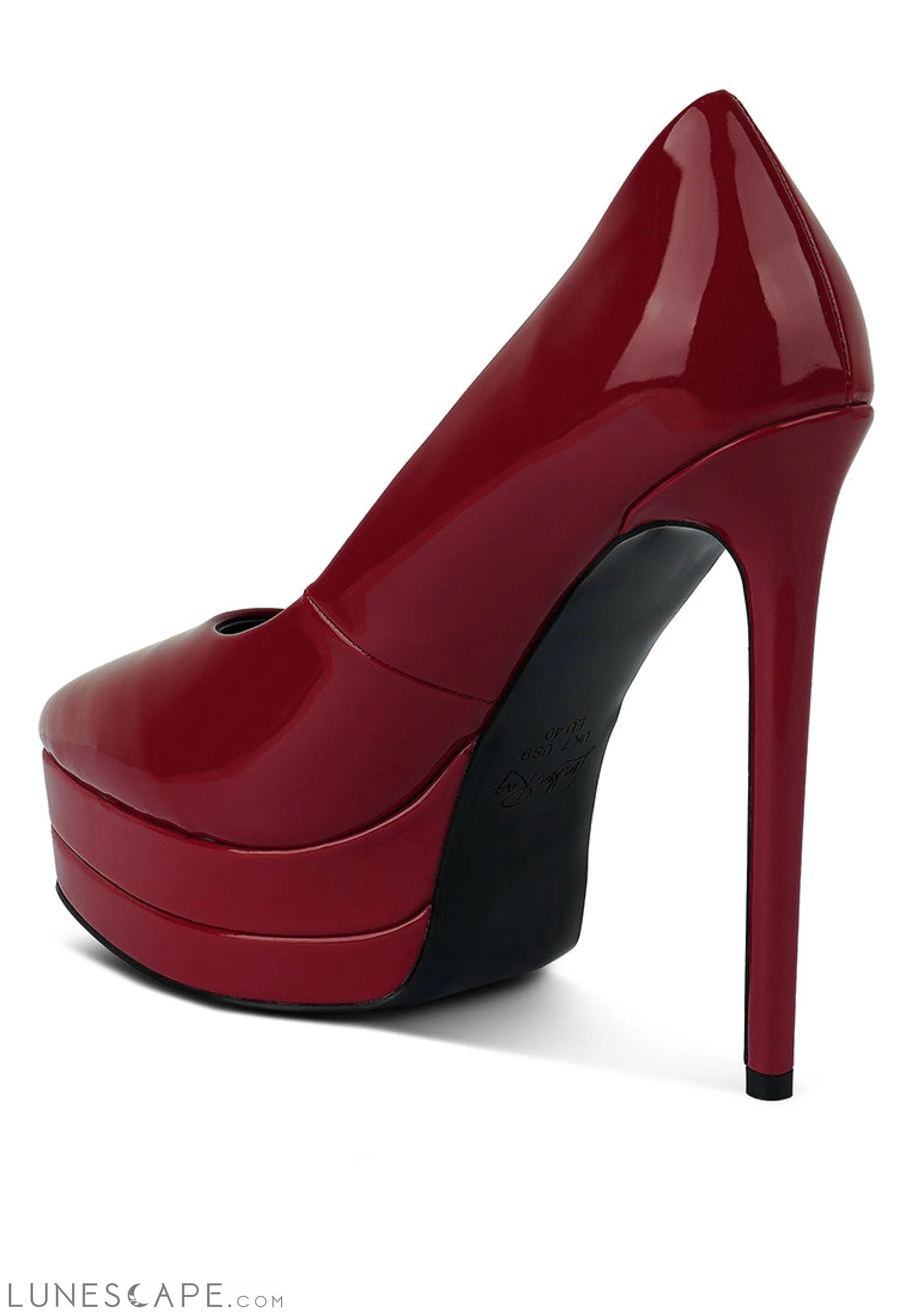 Cuddles Patent Faux Leather Platform Stiletto Pumps LUNESCAPE