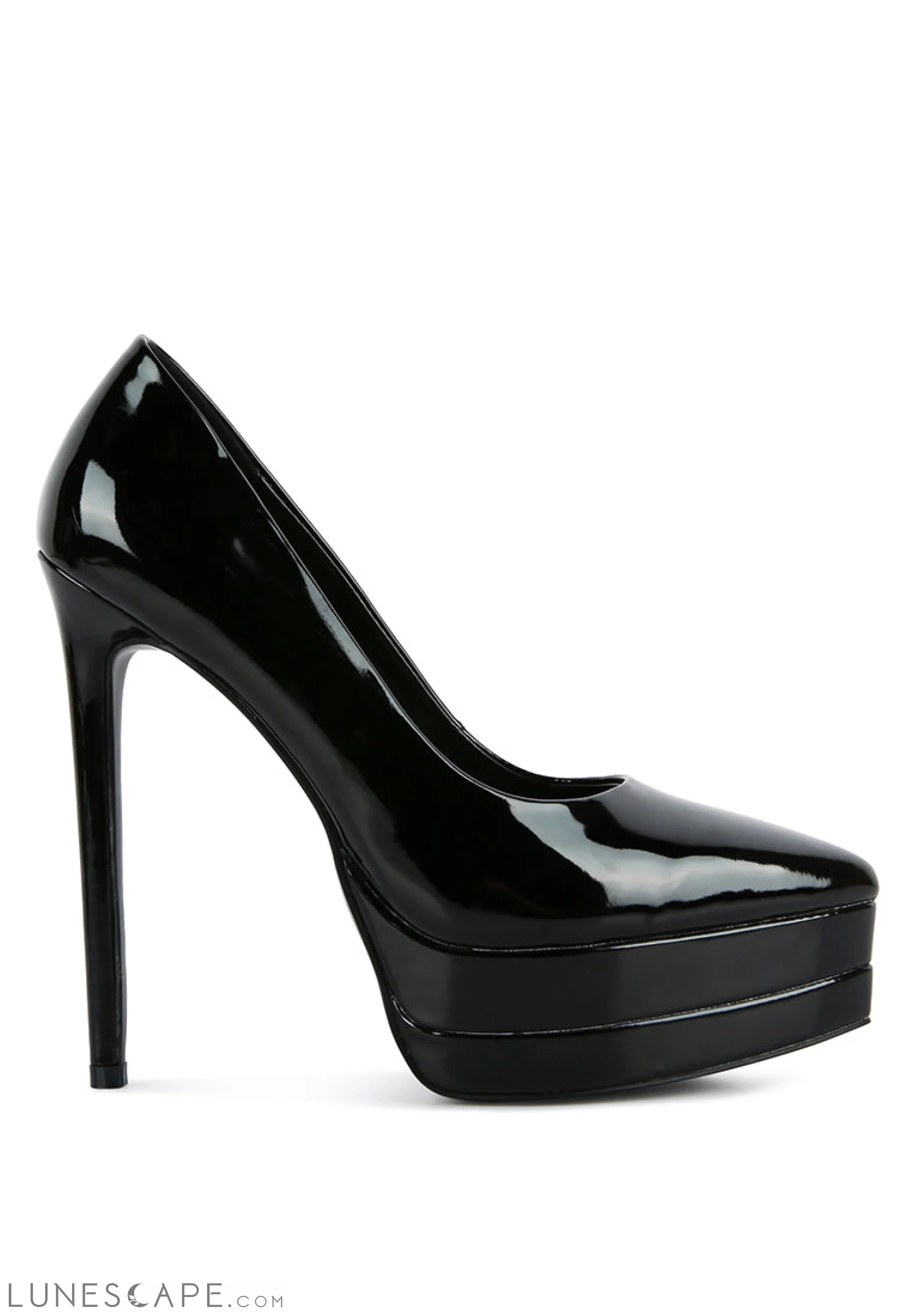 Cuddles Patent Faux Leather Platform Stiletto Pumps LUNESCAPE