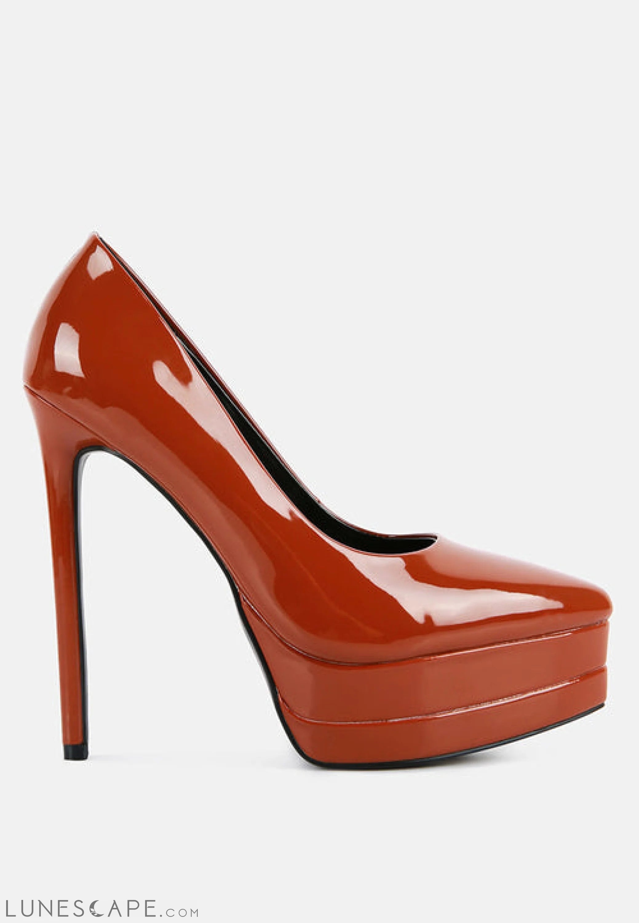Cuddles Patent Faux Leather Platform Stiletto Pumps LUNESCAPE