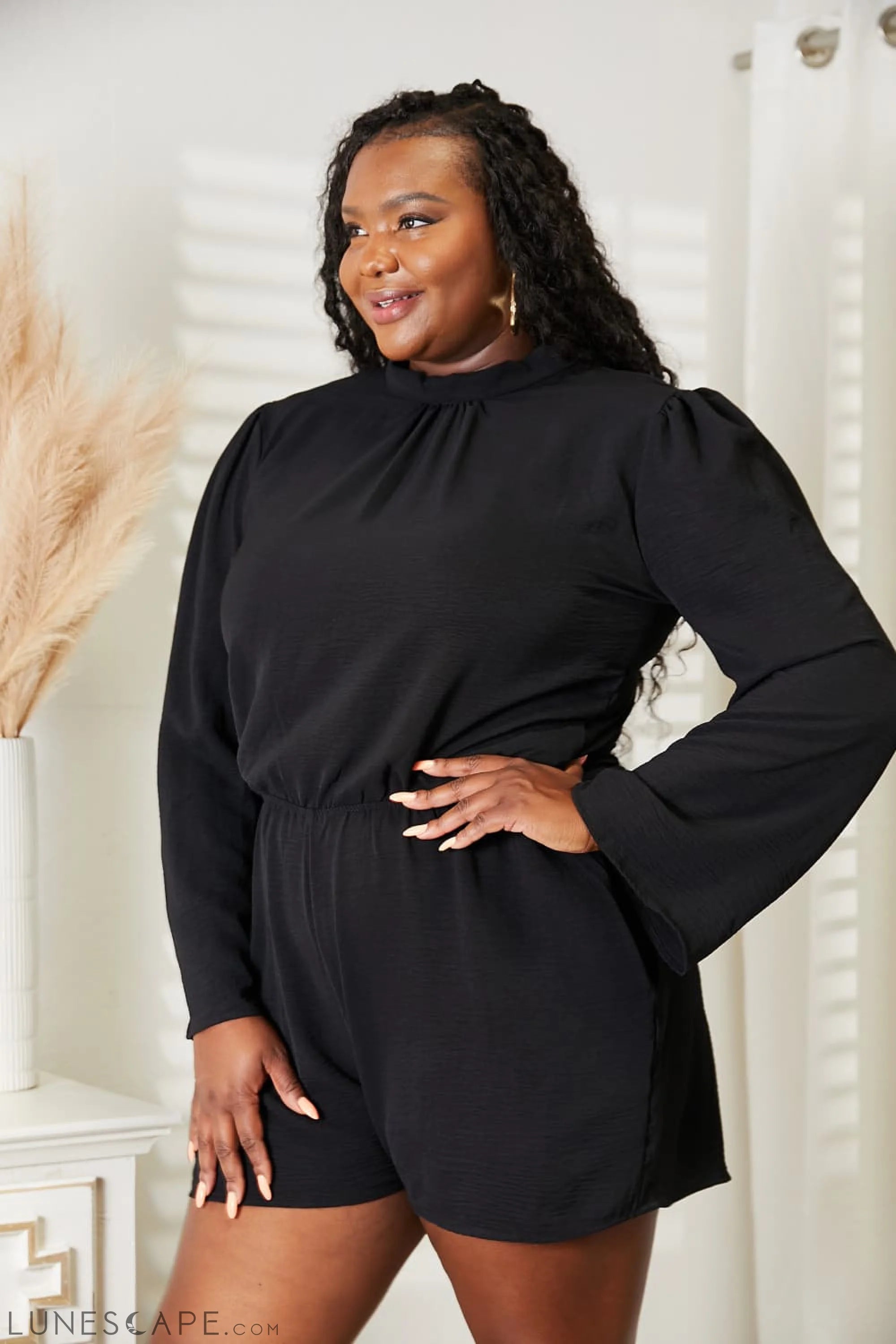 Culture Code Full Size Open Back Romper with Pockets LUNESCAPE