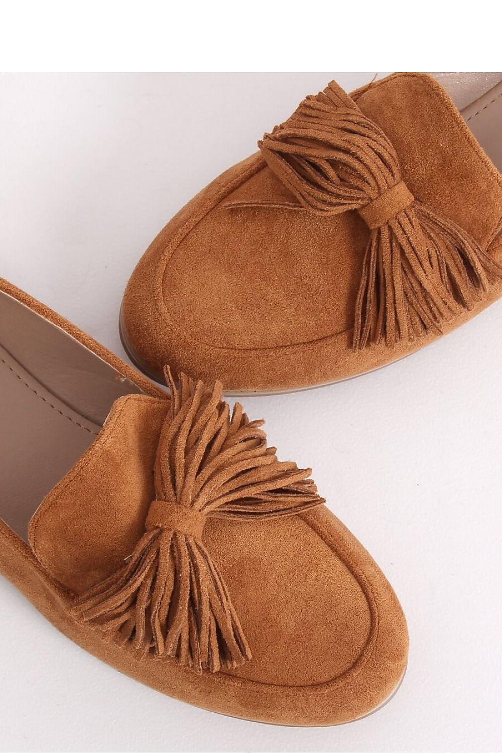 Camel Eco-Suede Women’s Loafers with Oversized Tassels