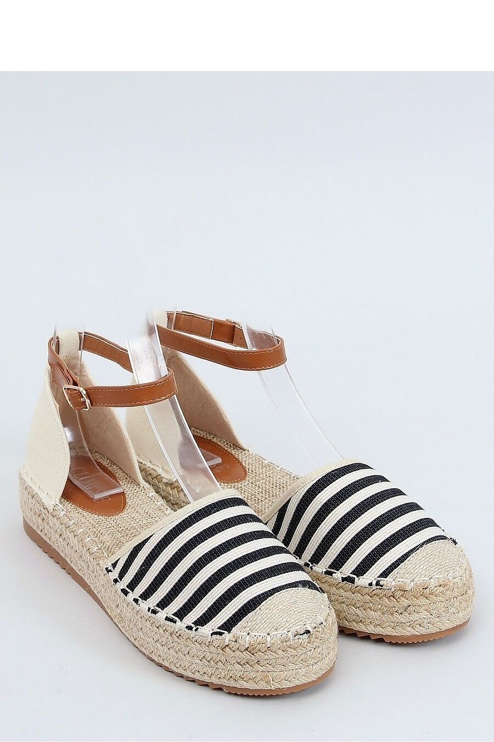 Nautical Stripe Flatform Espadrilles Jute Cap Toe & Topstitch Detail LUNESCAPE