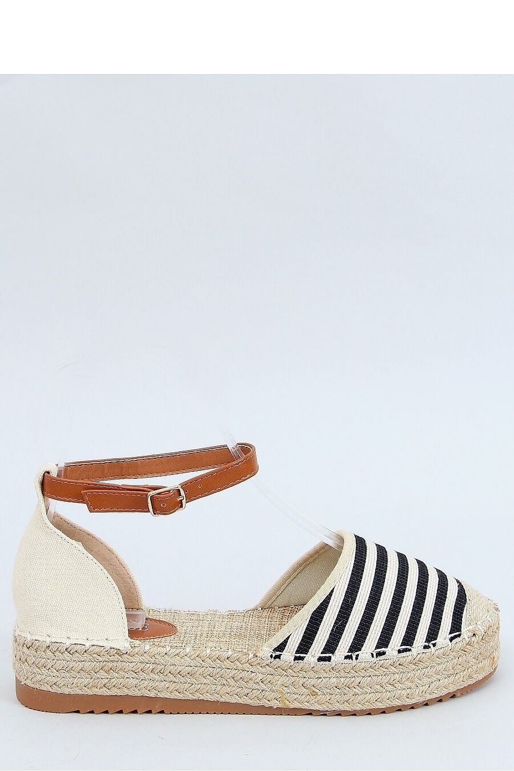 Nautical Stripe Flatform Espadrilles Jute Cap Toe & Topstitch Detail LUNESCAPE