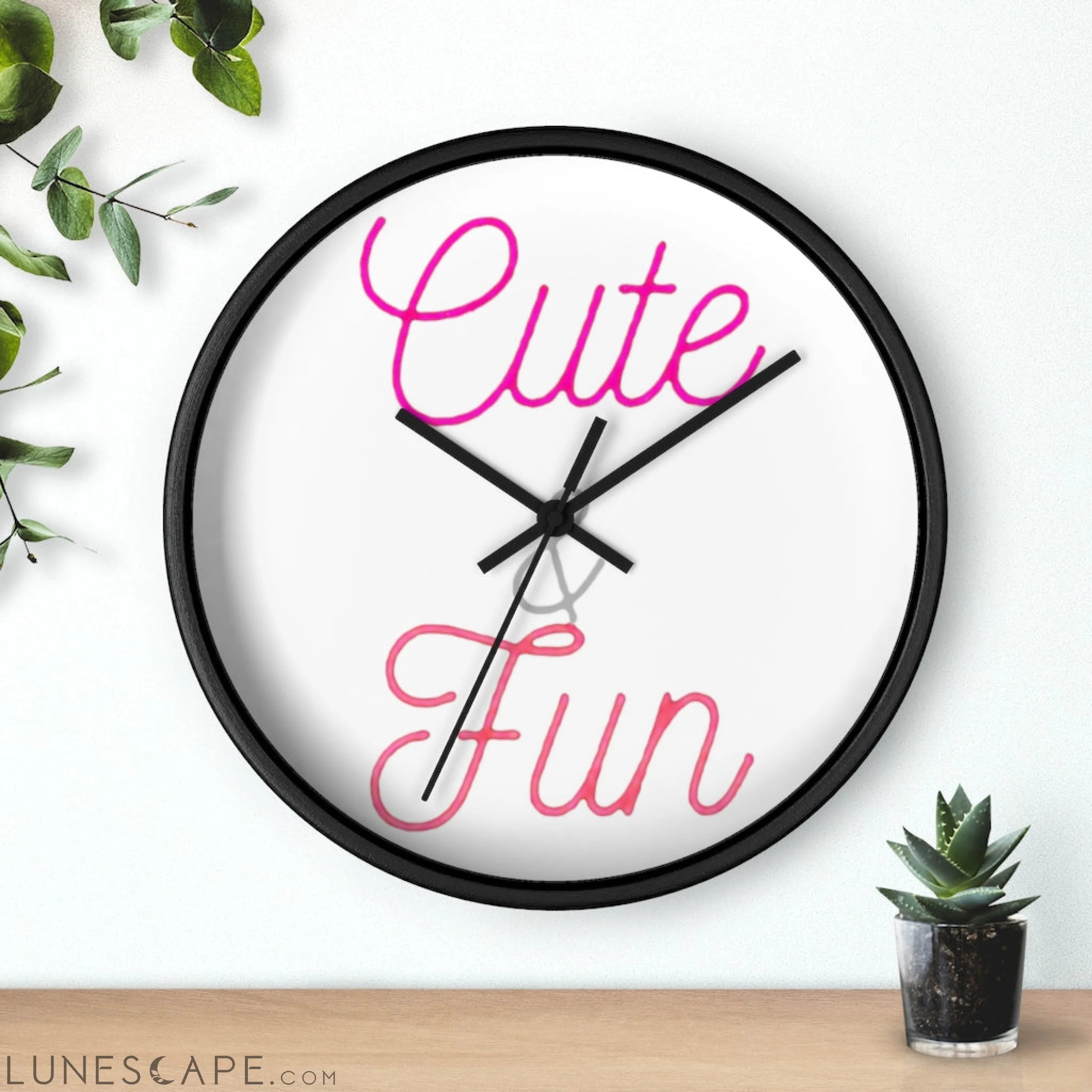 Cute and Fun Wall clock LUNESCAPE