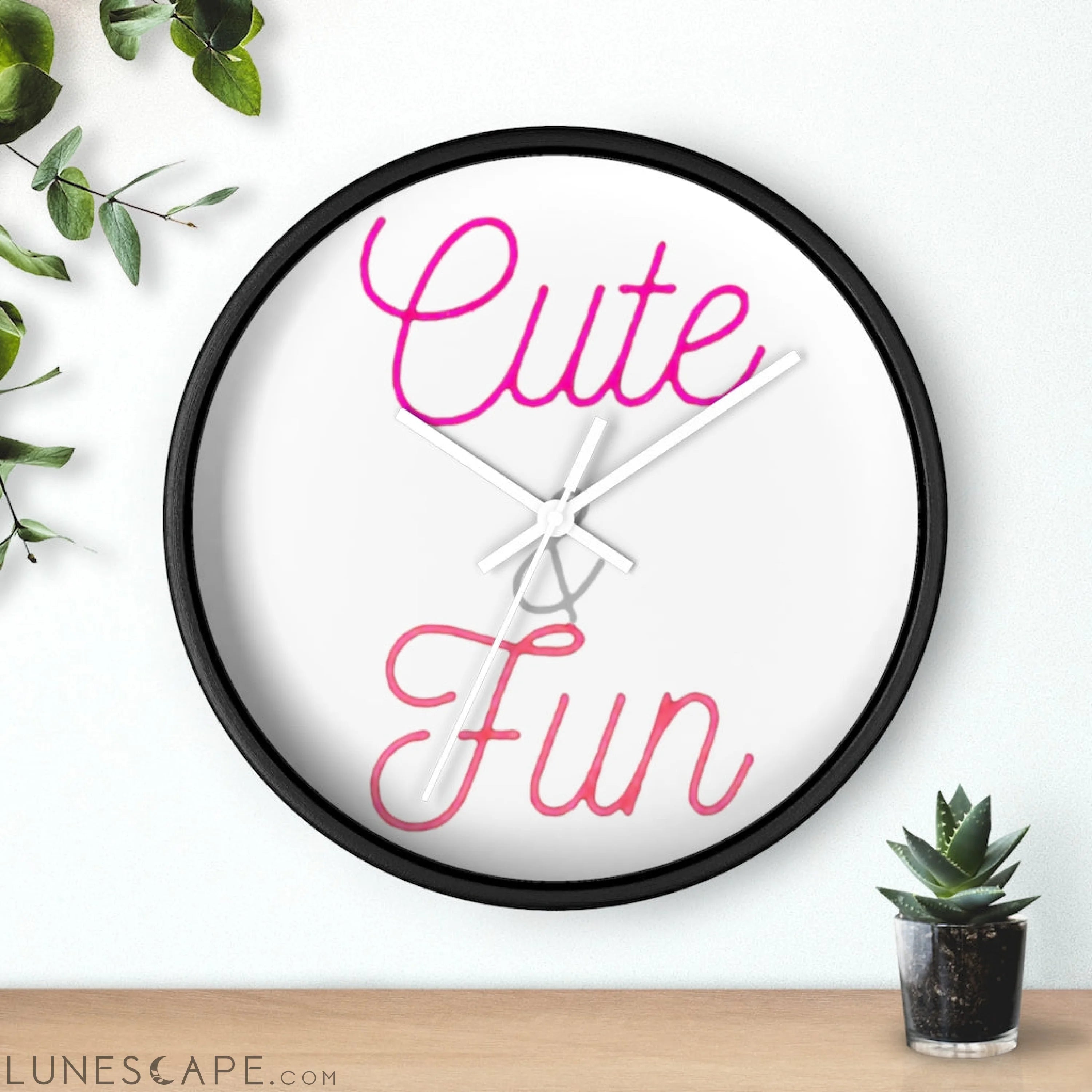 Cute and Fun Wall clock LUNESCAPE
