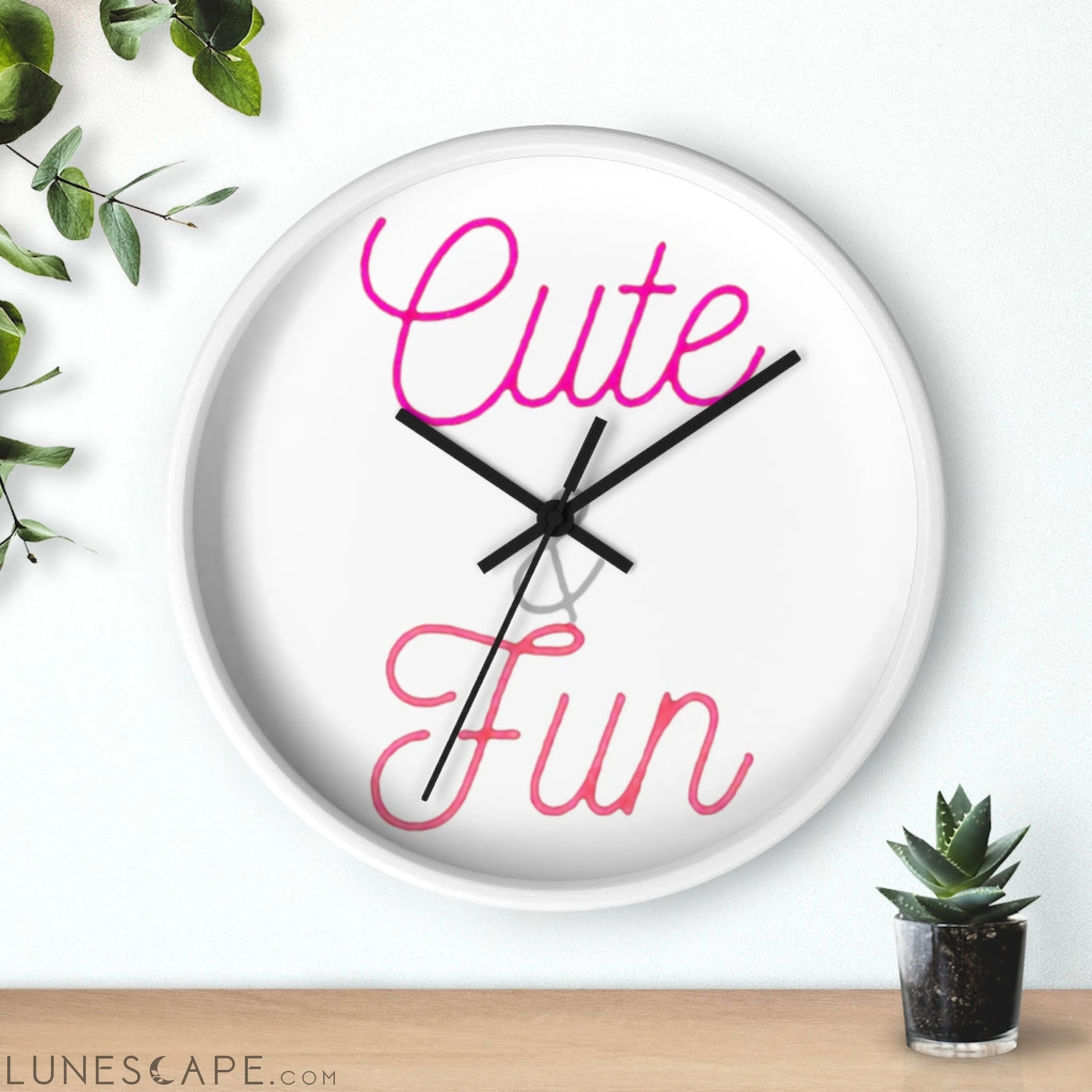 Cute and Fun Wall clock LUNESCAPE