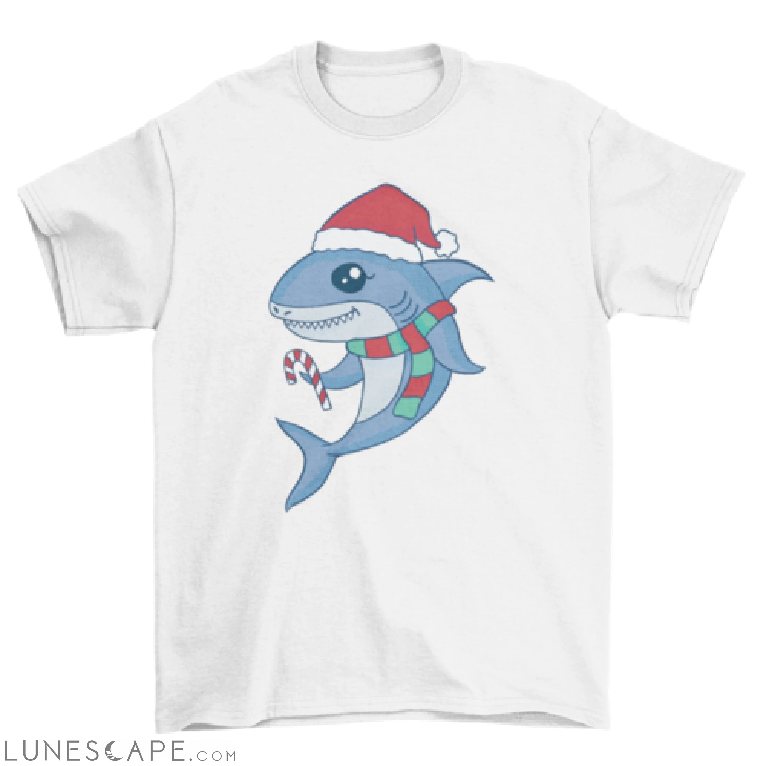 Cute christmas shark t-shirt LUNESCAPE
