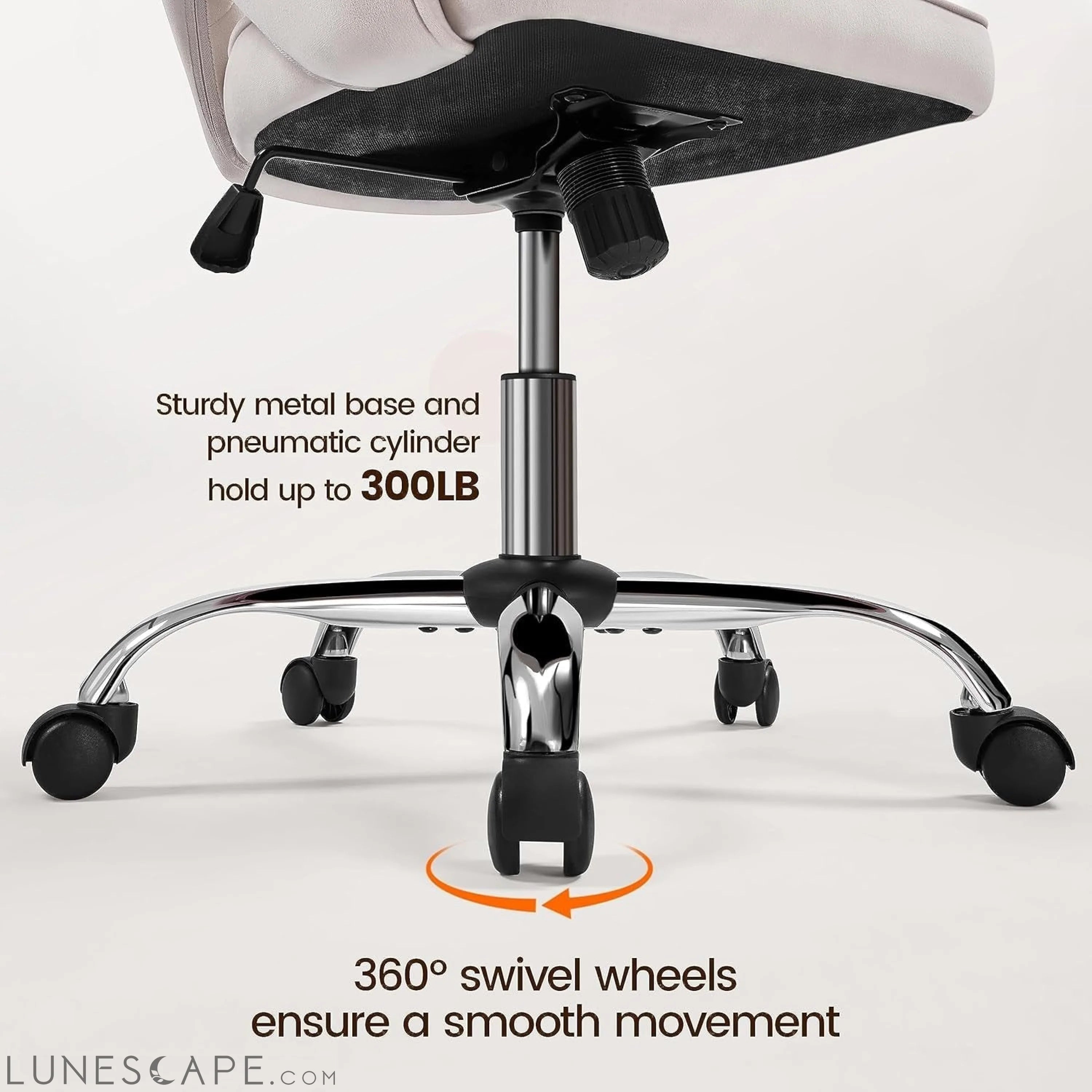 Cute Desk Chair Velvet Chair Vanity Chair with Wheels Home Office LUNESCAPE