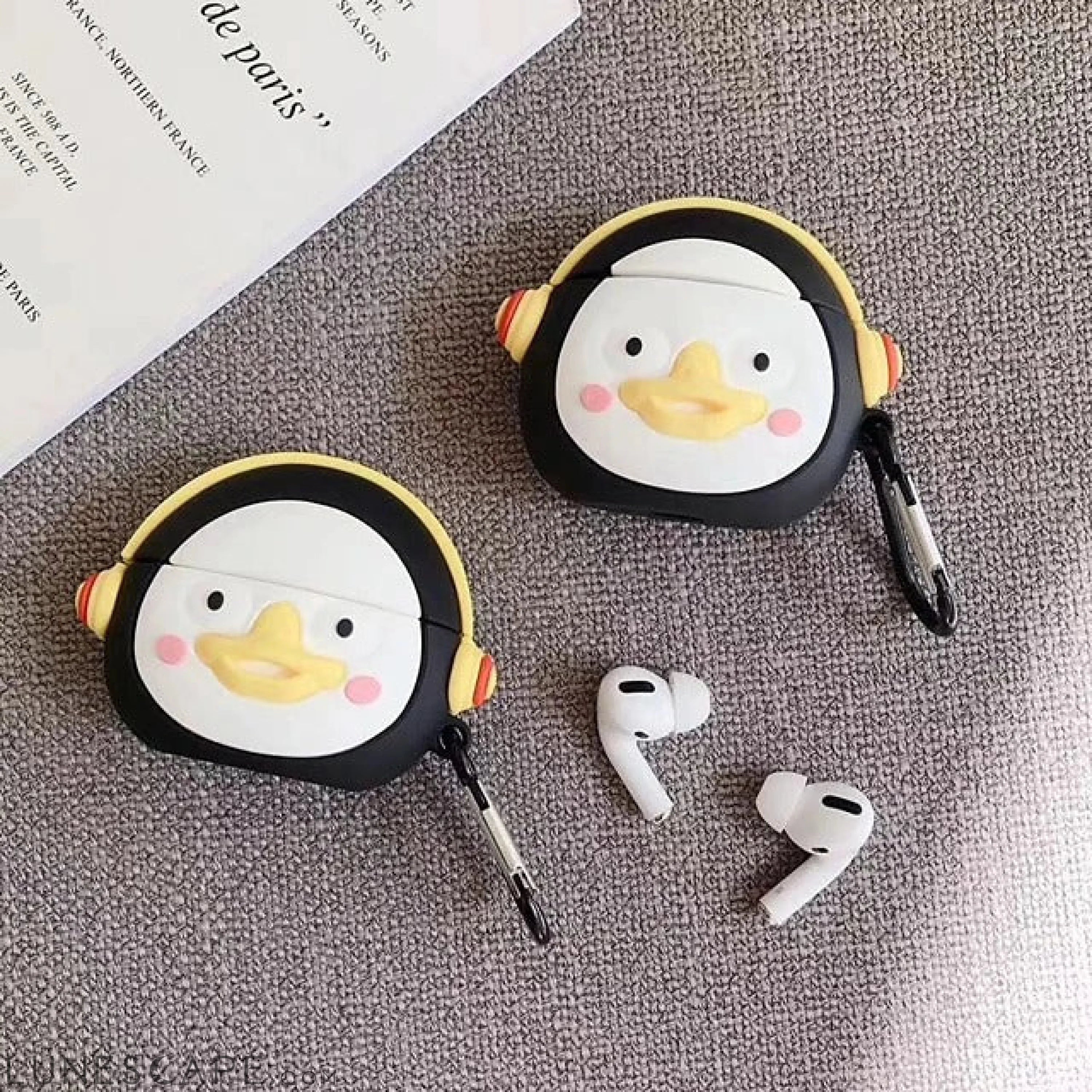 Cute Funny Penguin Cartoon headphone case For airpods Pro LUNESCAPE