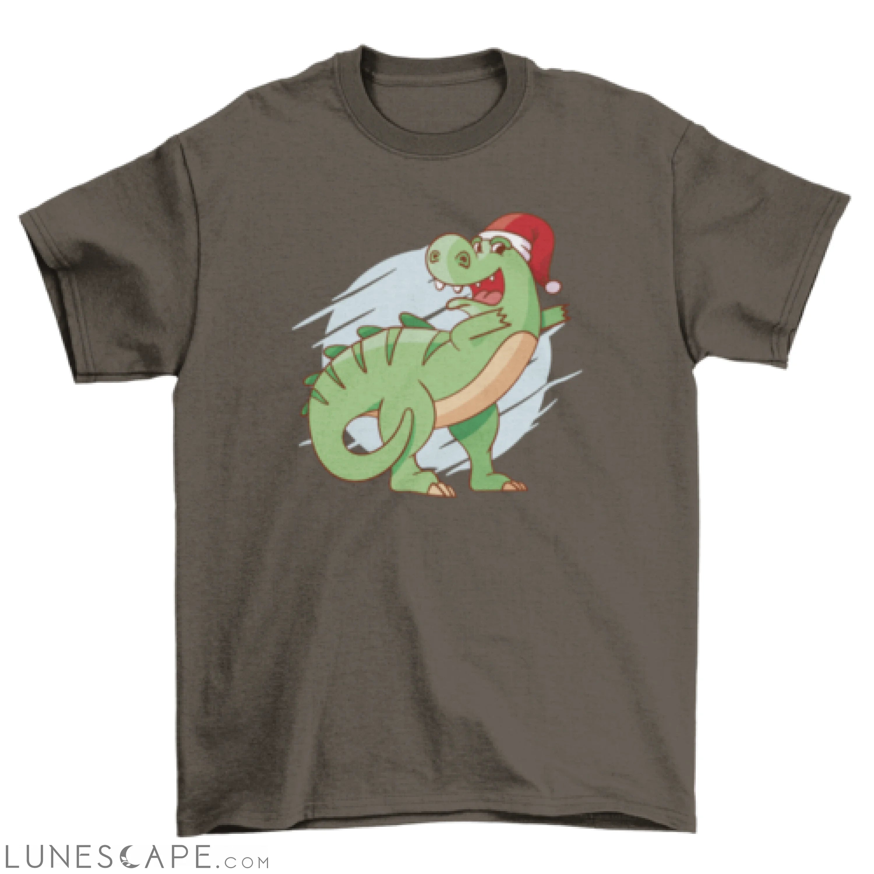 Dabbing dinosaur christmas t-shirt design LUNESCAPE