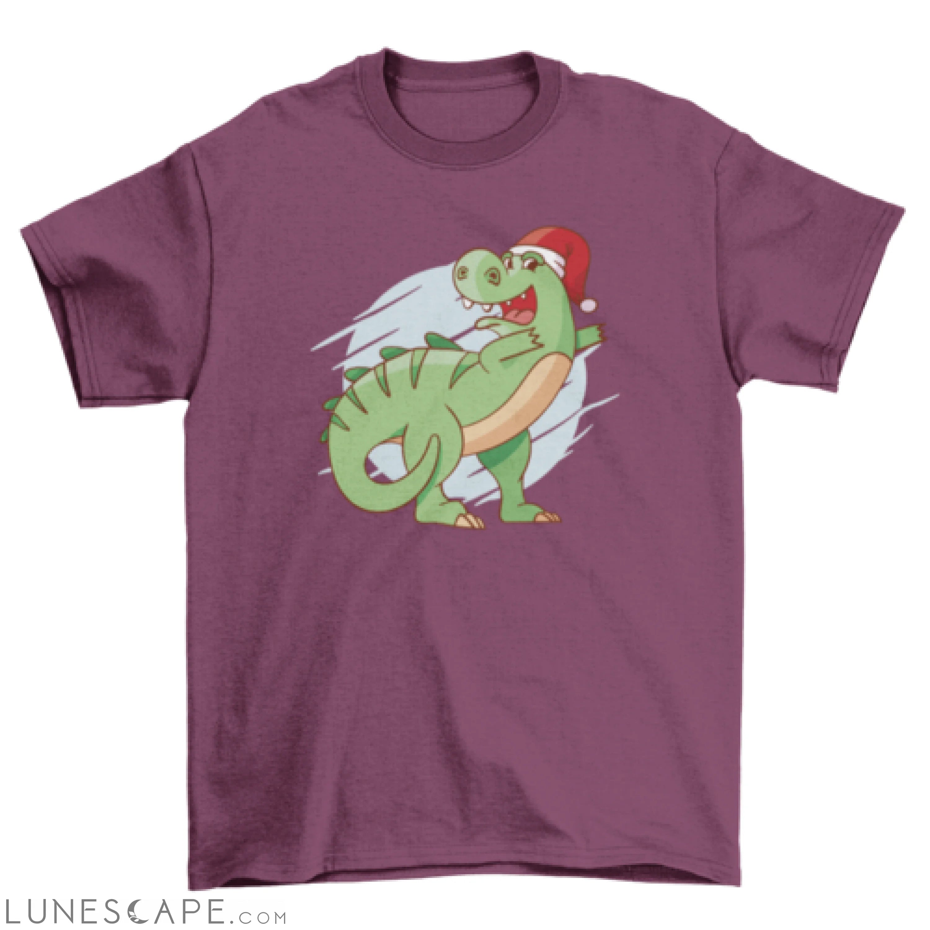 Dabbing dinosaur christmas t-shirt design LUNESCAPE
