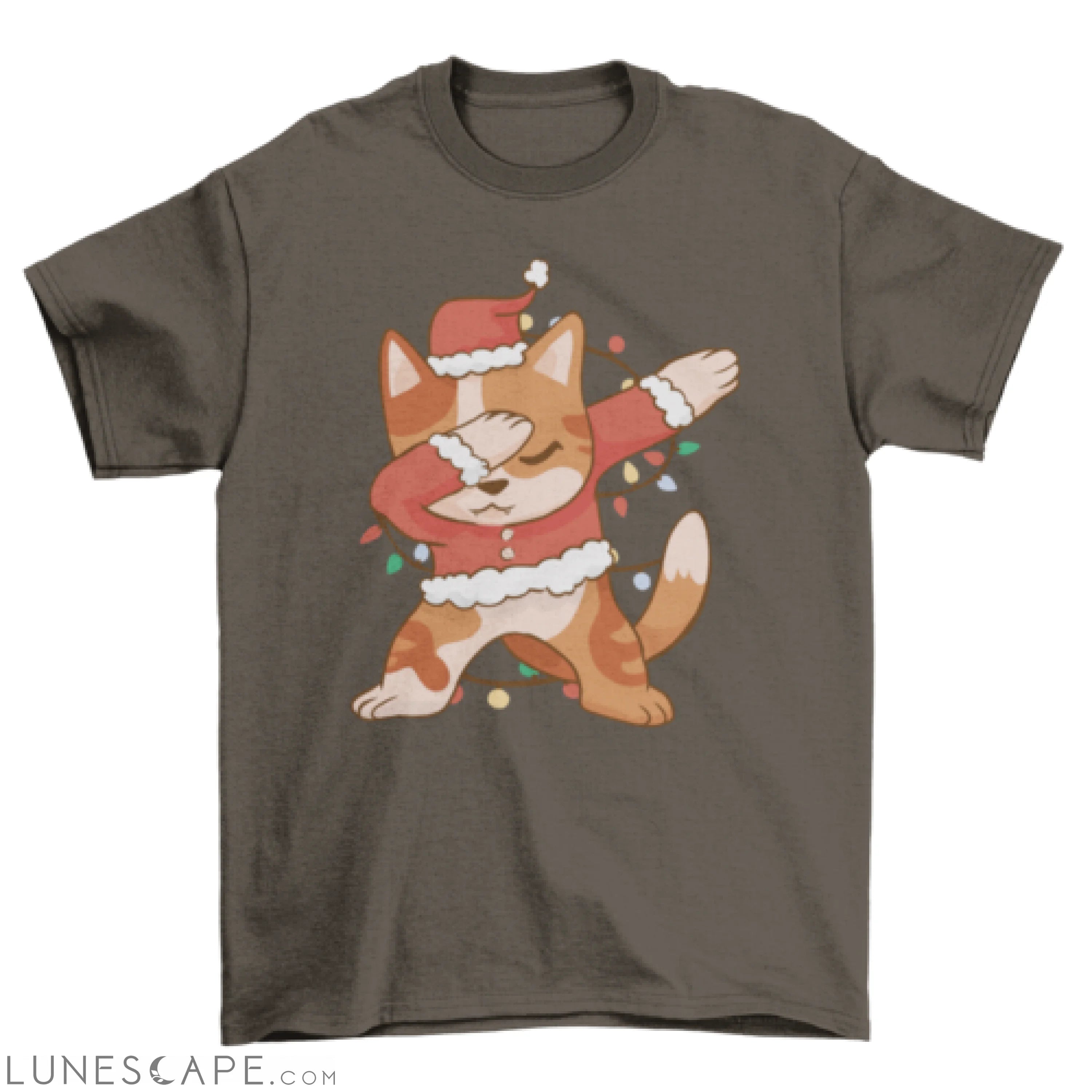 Dabbing Santa cat Christmas t-shirt LUNESCAPE