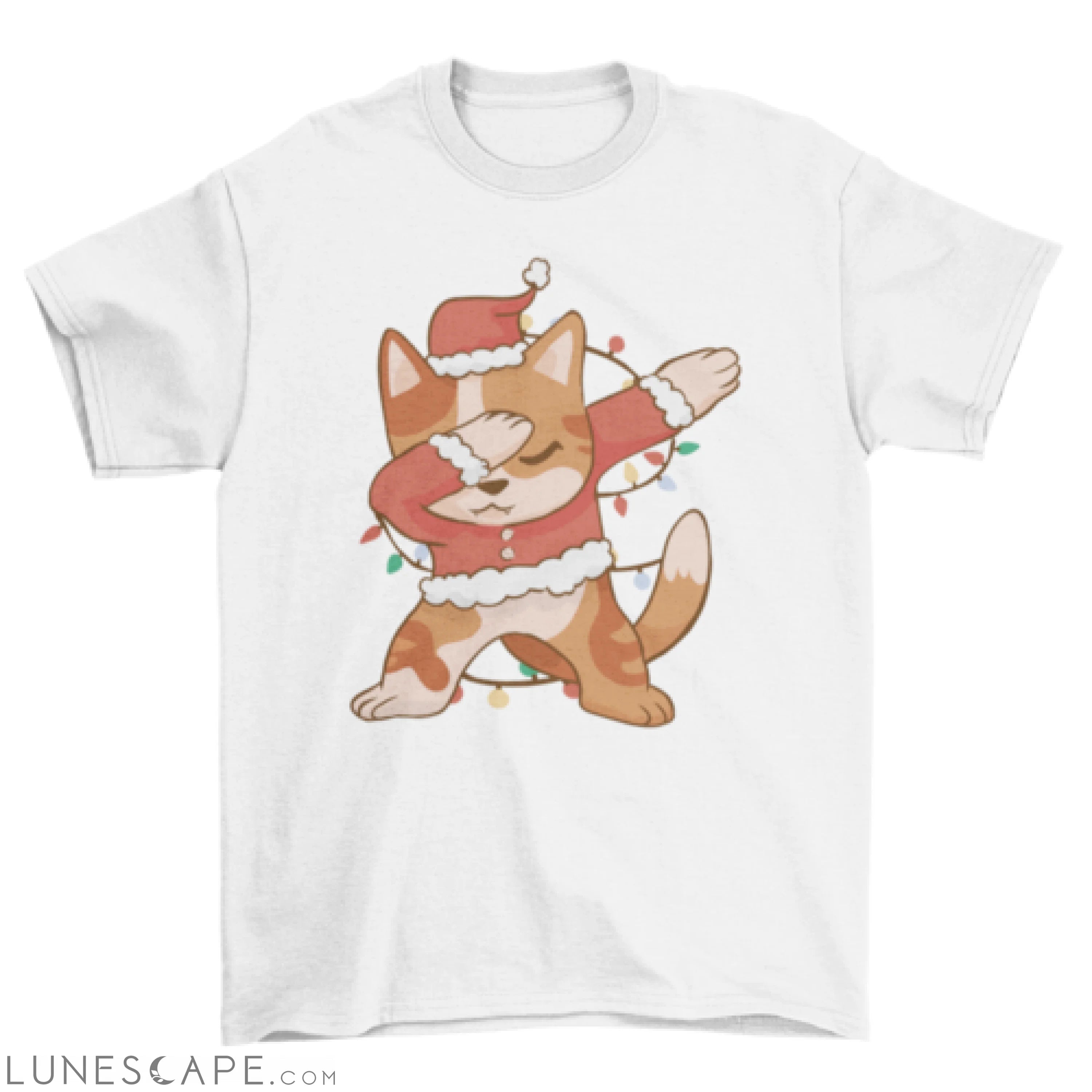 Dabbing Santa cat Christmas t-shirt LUNESCAPE