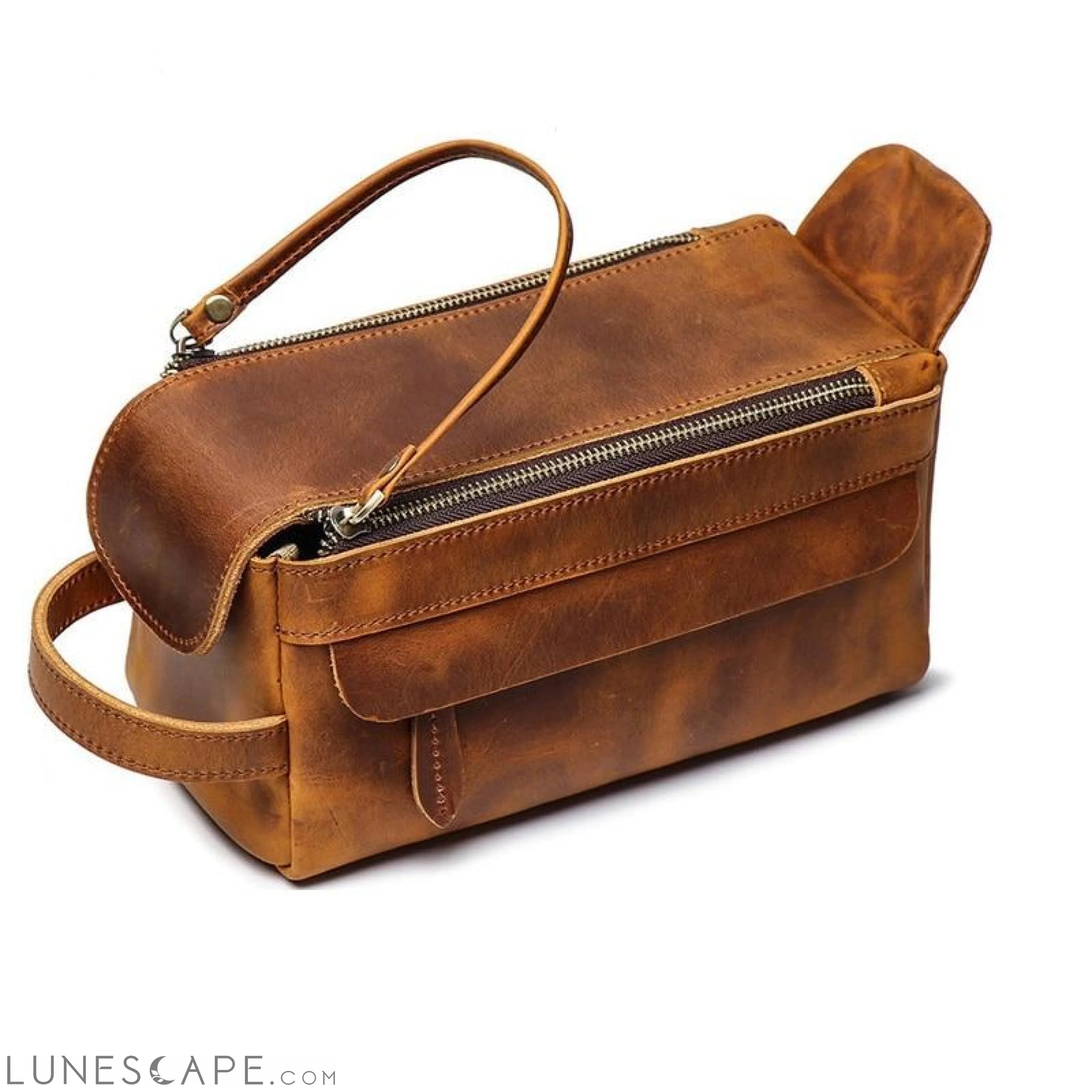 Dado Leather Dopp Kit | Handmade Leather Toiletry Bag LUNESCAPE