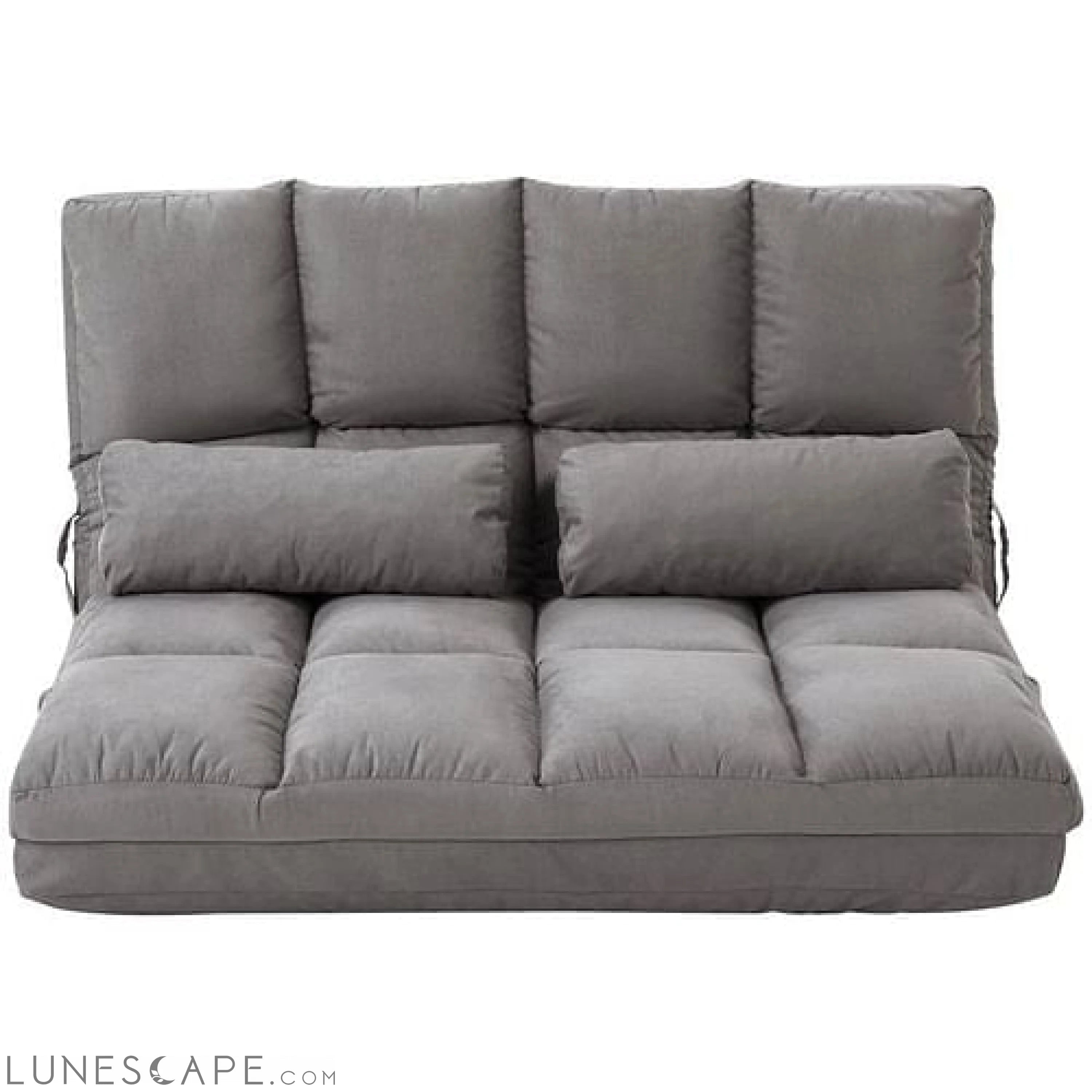 Dark Grey Suede Fabric Floor Sofa Bed Recliner LUNESCAPE
