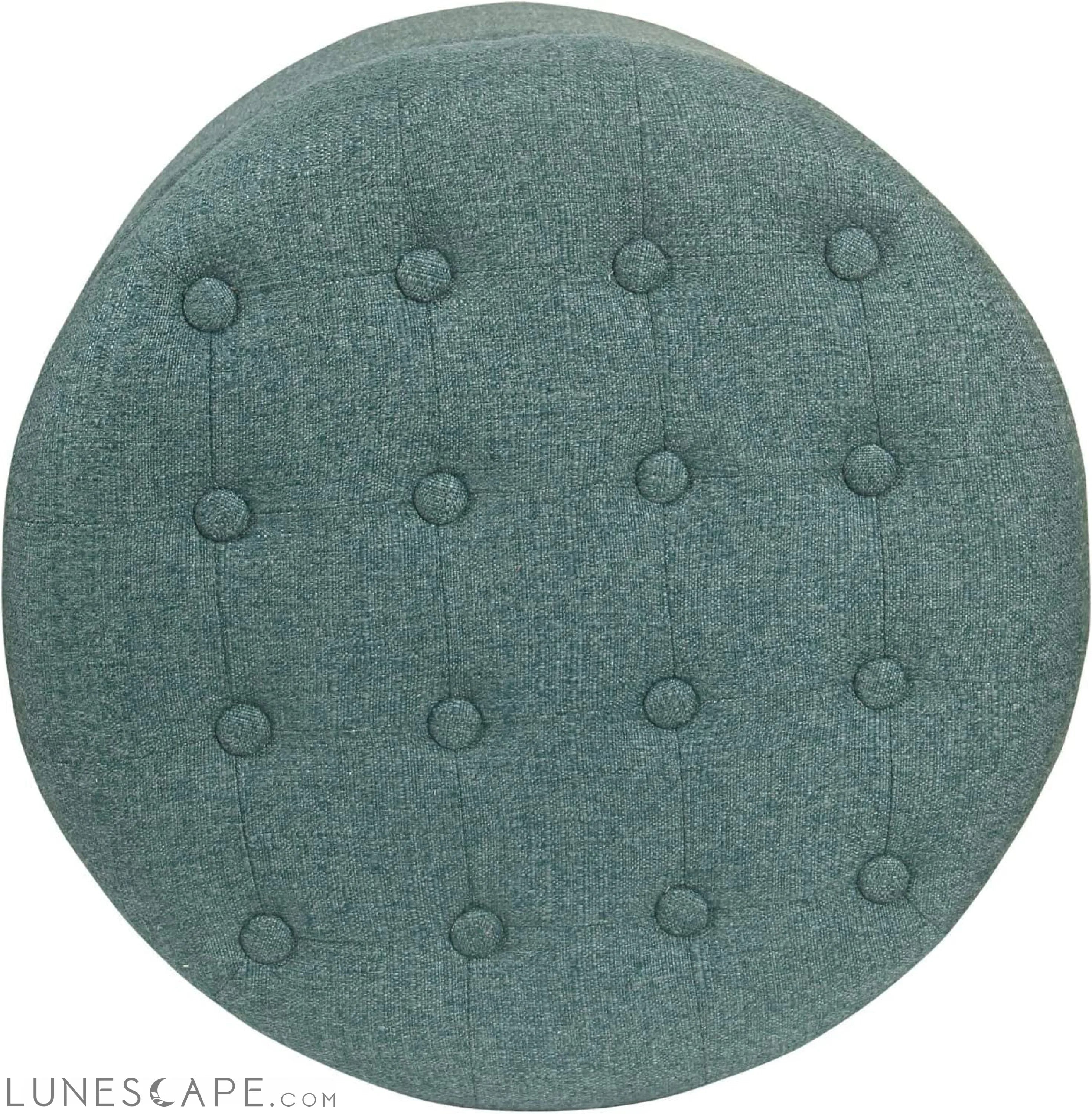 Dark Teal Velvet Storage Ottoman with Lid LUNESCAPE