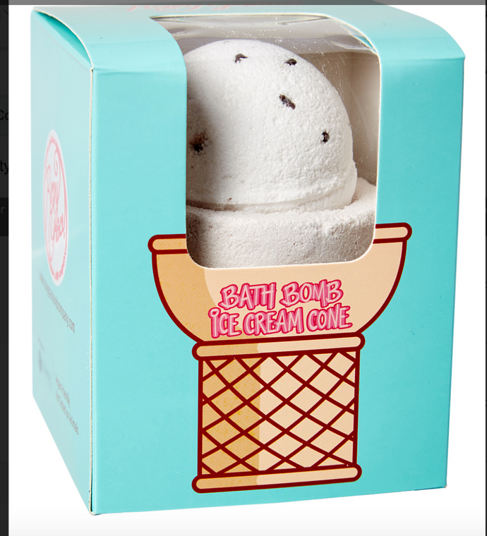 Cookies and Cream Ice Cream Cone Bath Bomb LUNESCAPE