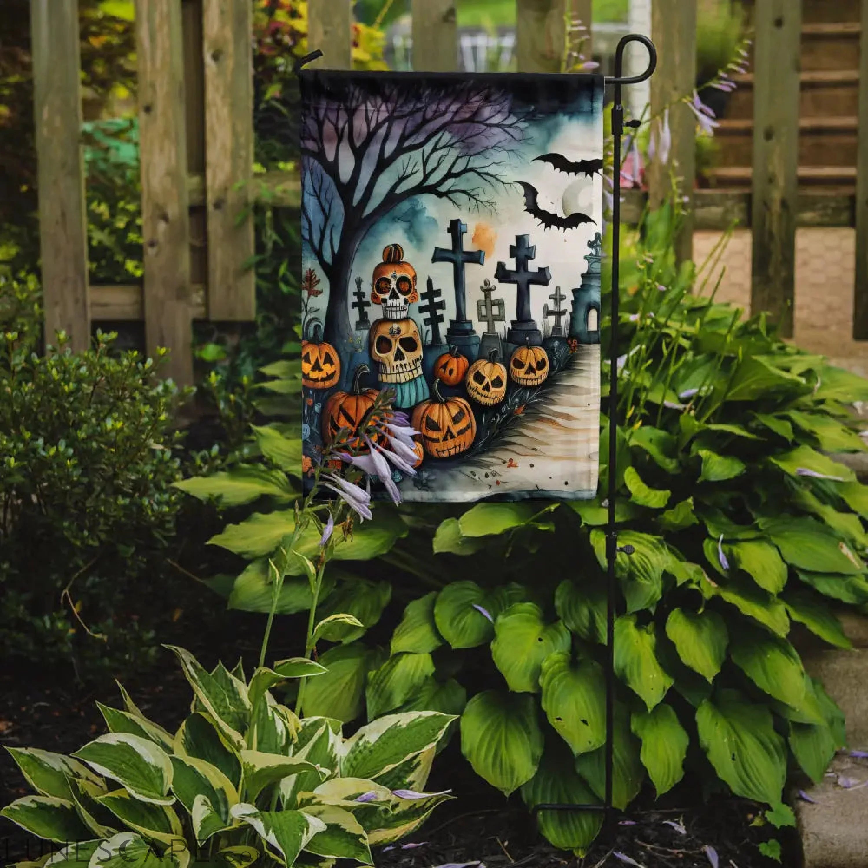 Day of the Dead Spooky Halloween Garden Flag LUNESCAPE