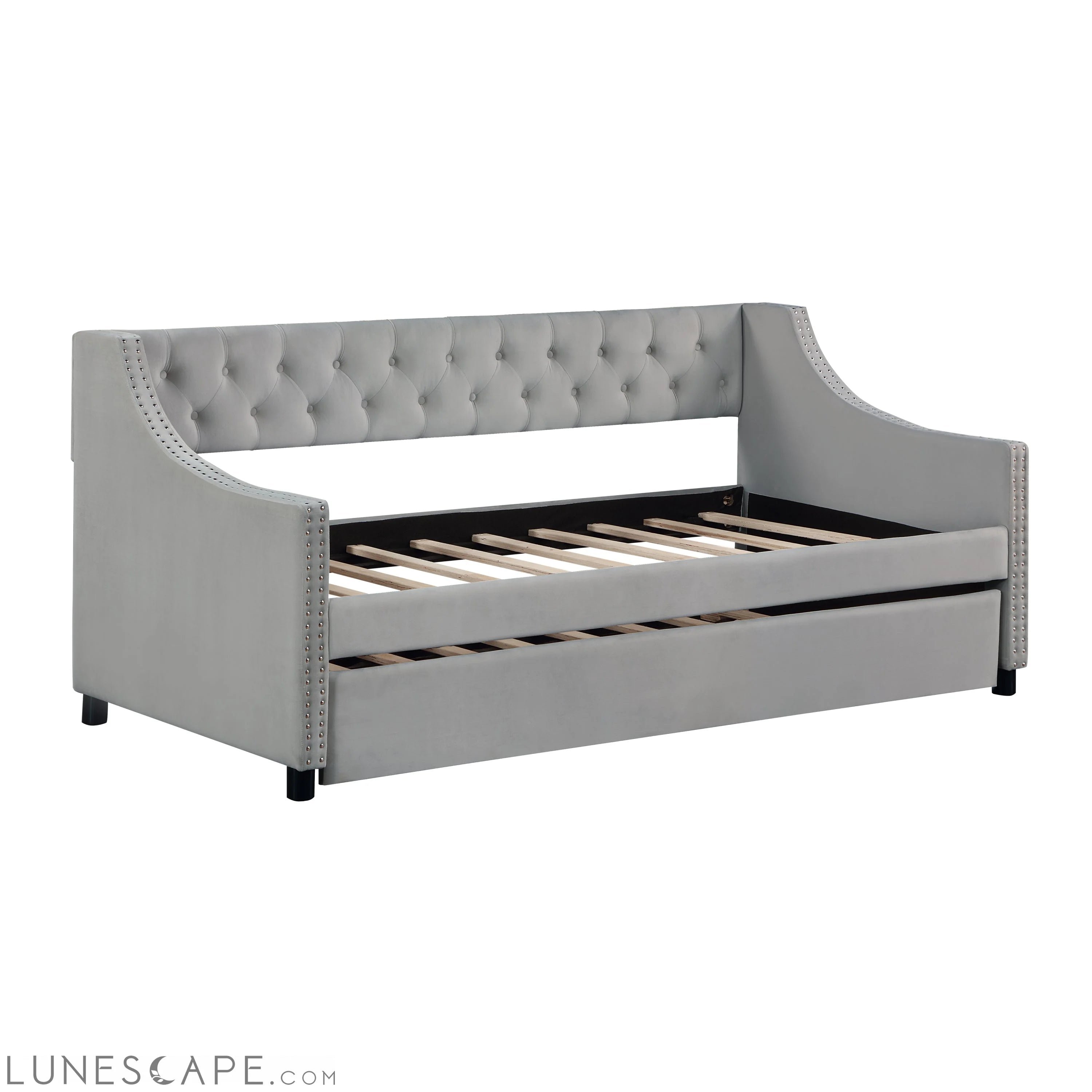 Daybed with Trundle Upholstered Tufted Sofa Bed LUNESCAPE