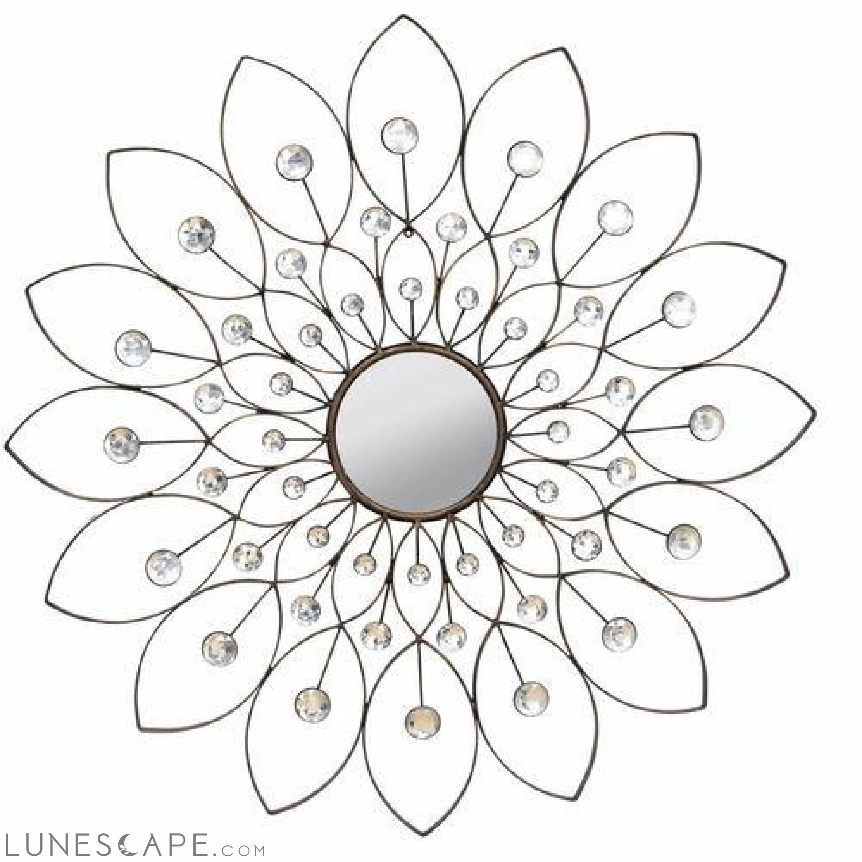 Decorative Metal Flower Frame Wall Mirror - 6.5" LUNESCAPE