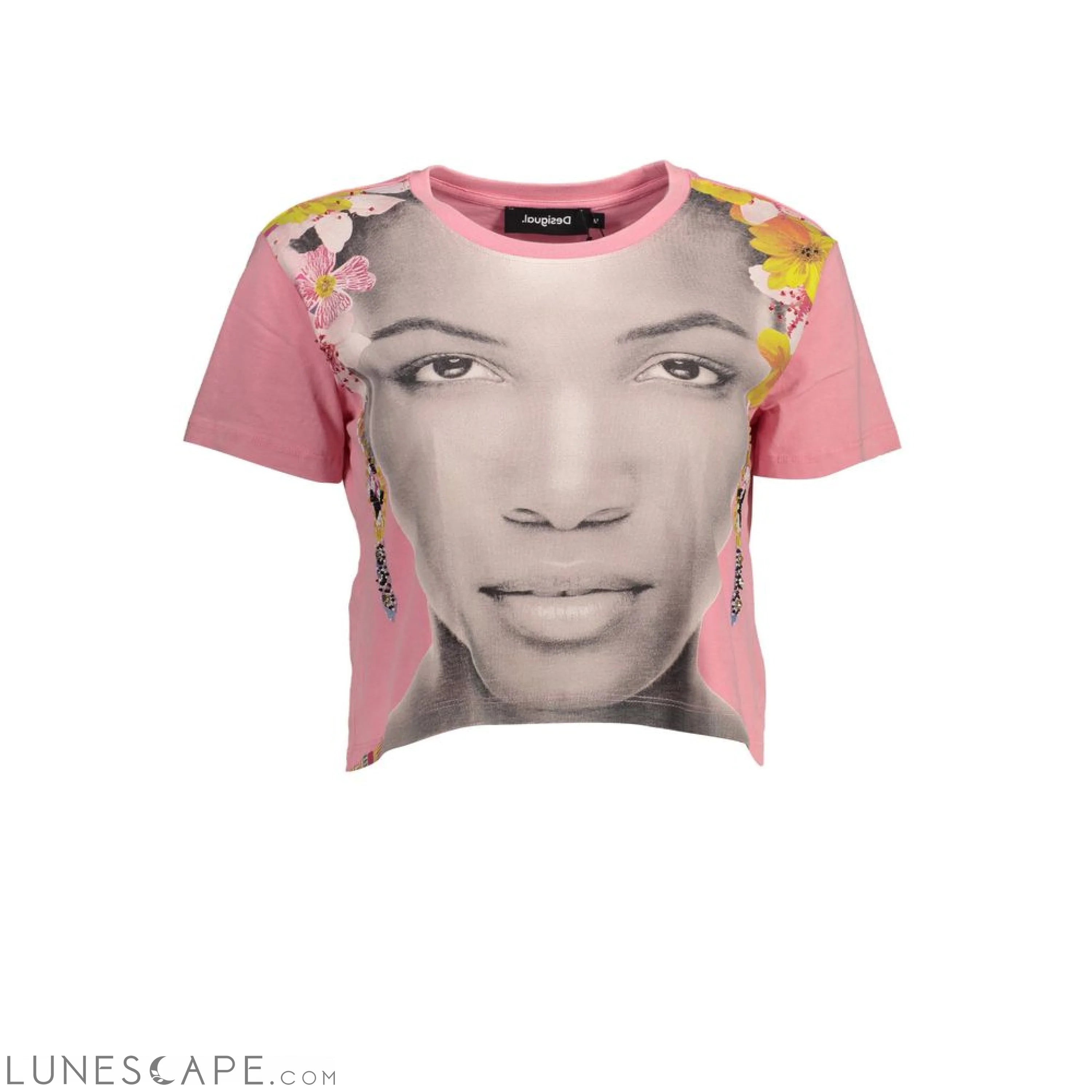 Desigual Pink Cotton Women Top LUNESCAPE