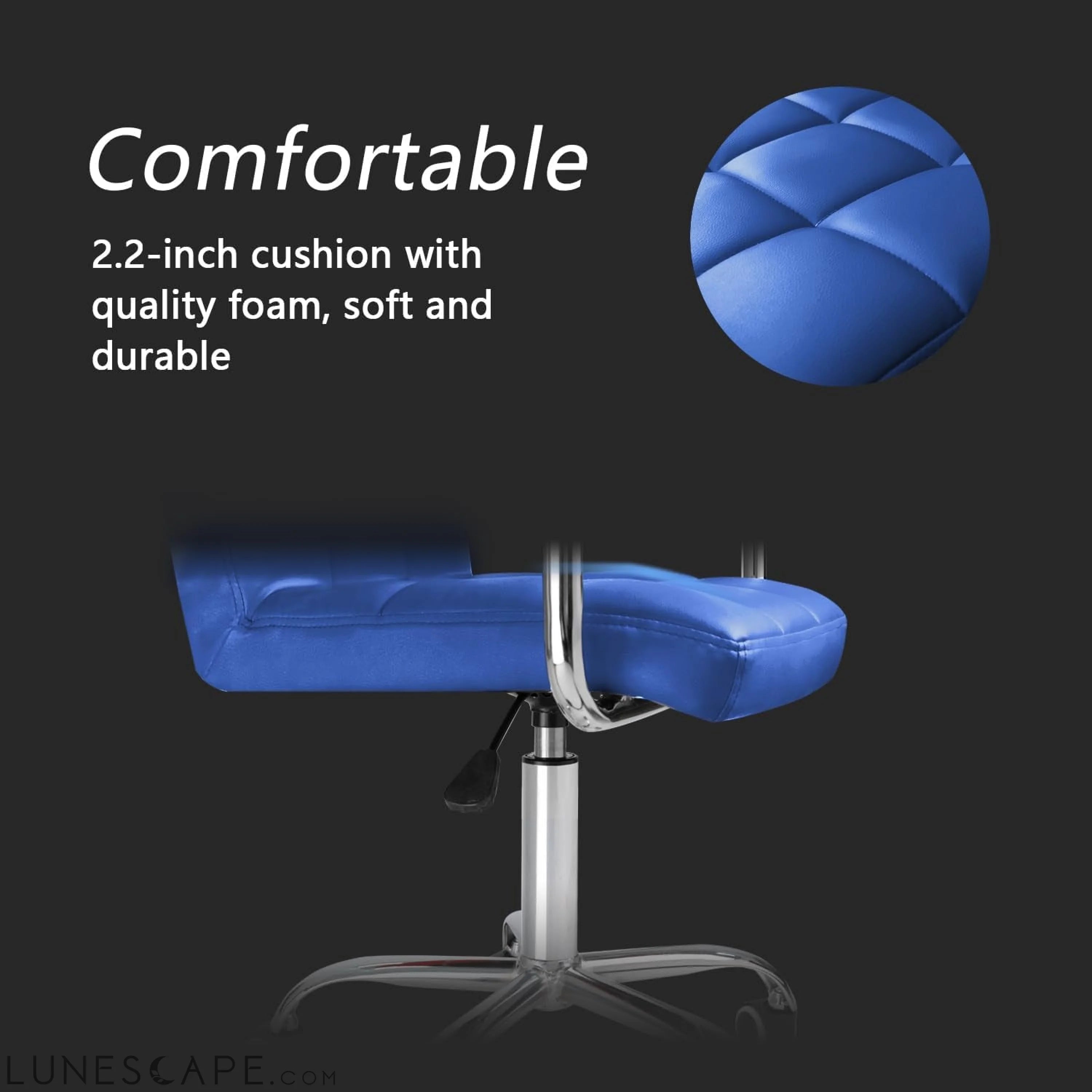 Desk Chair Modern Office Chair with Wheels Vanity Chair PU Leather LUNESCAPE