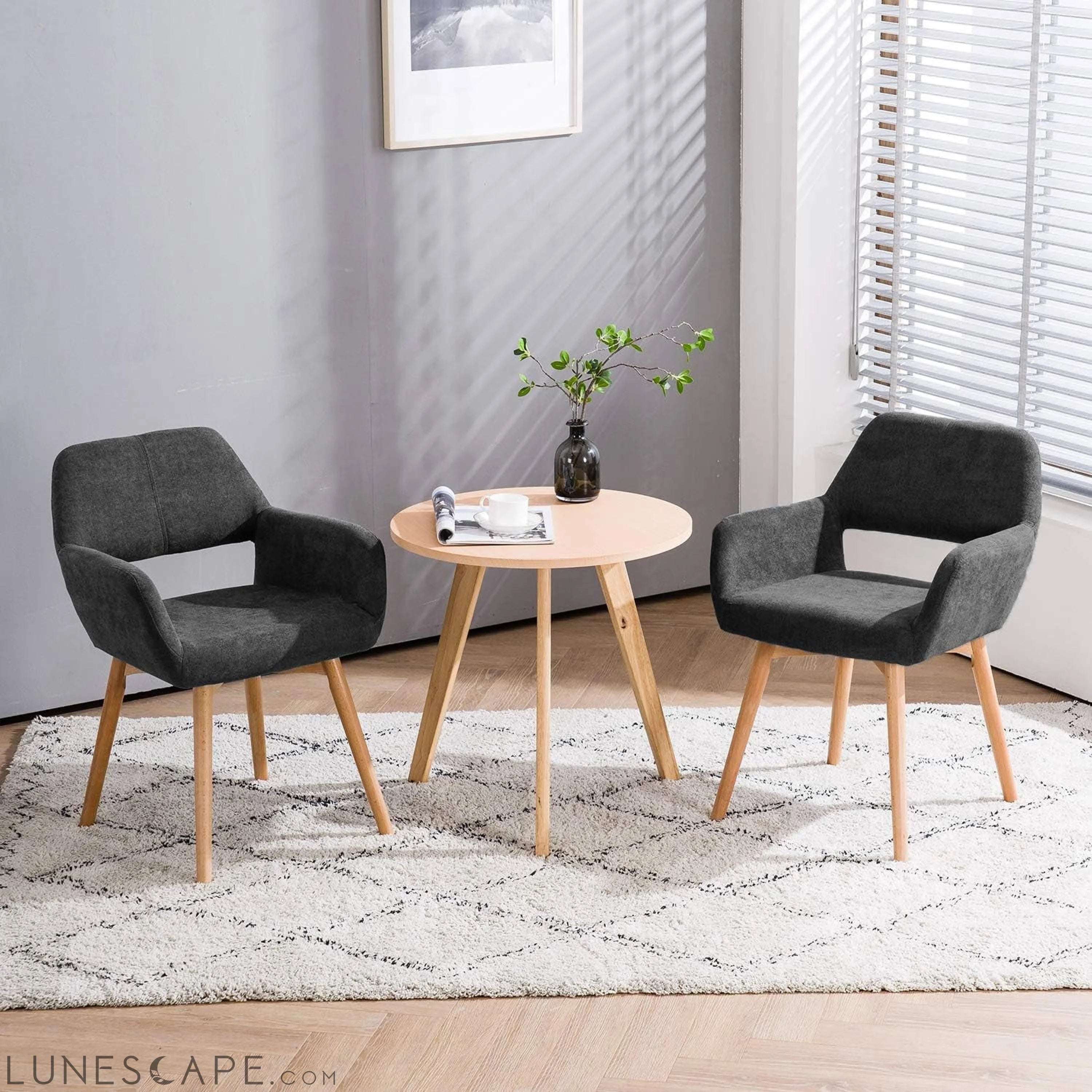 Desk Chair No Wheels Vanity Chair Makeup Chair Comfy Accent Chair for LUNESCAPE