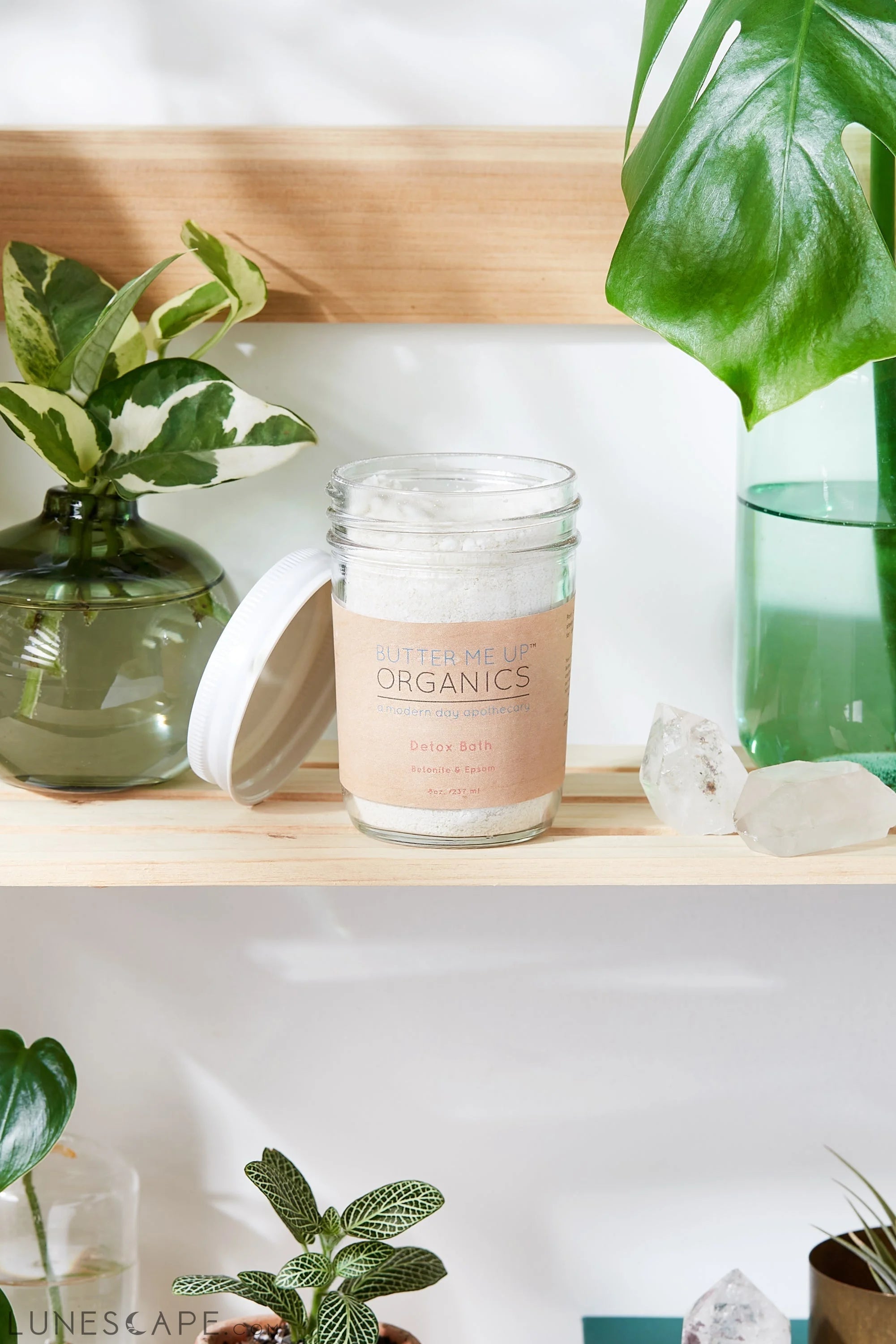 Detox Bath Epsom Salt Clay Essential Oil Soak Organic Vegan LUNESCAPE