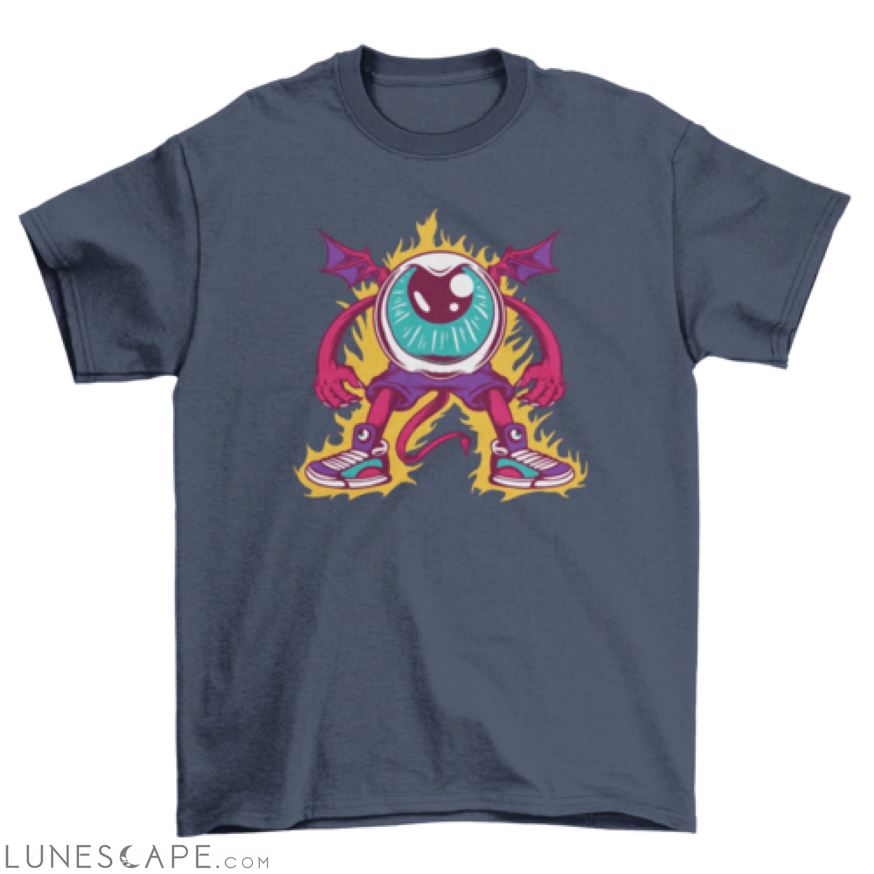 Devil giant eye creature with giant halloween t-shirt LUNESCAPE
