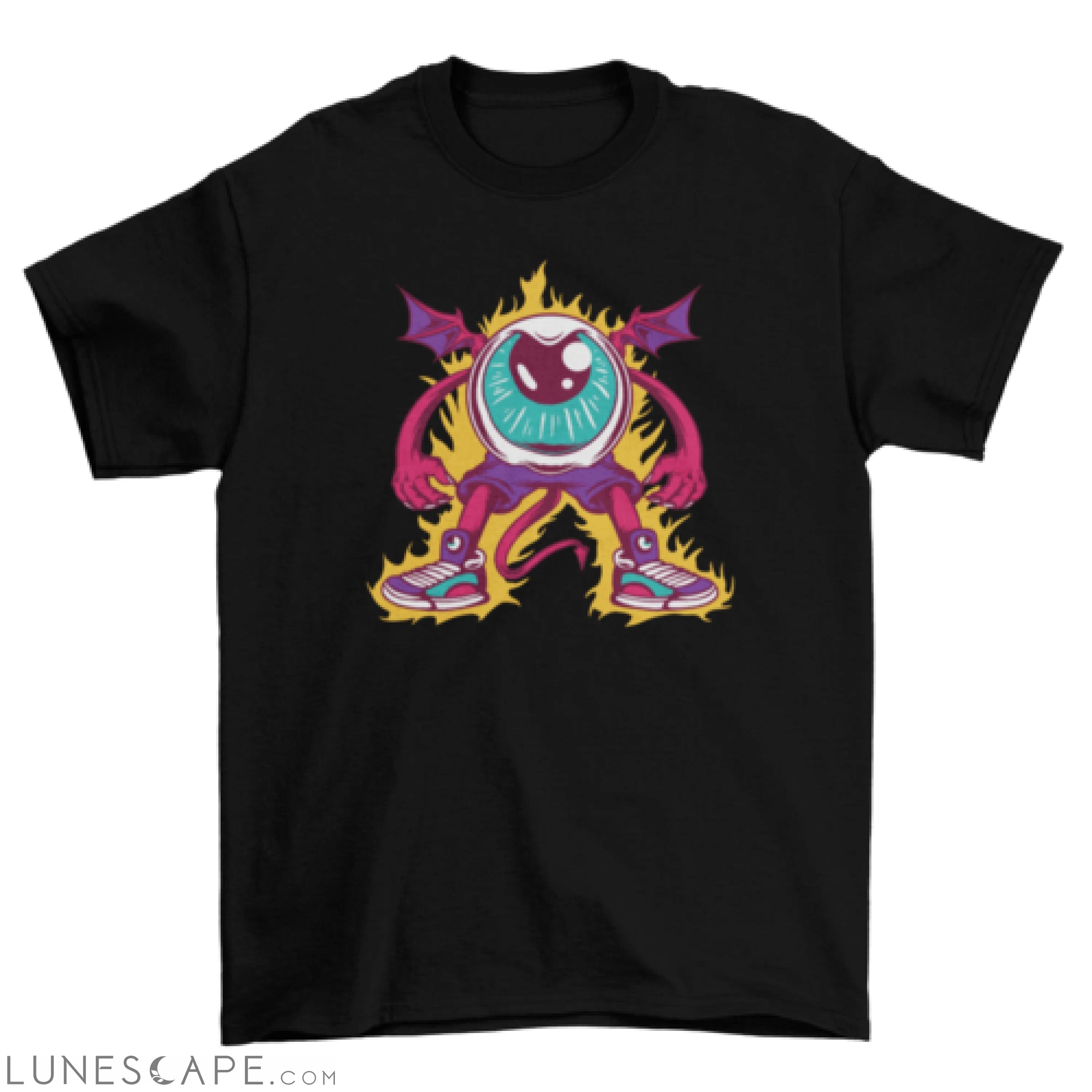 Devil giant eye creature with giant halloween t-shirt LUNESCAPE