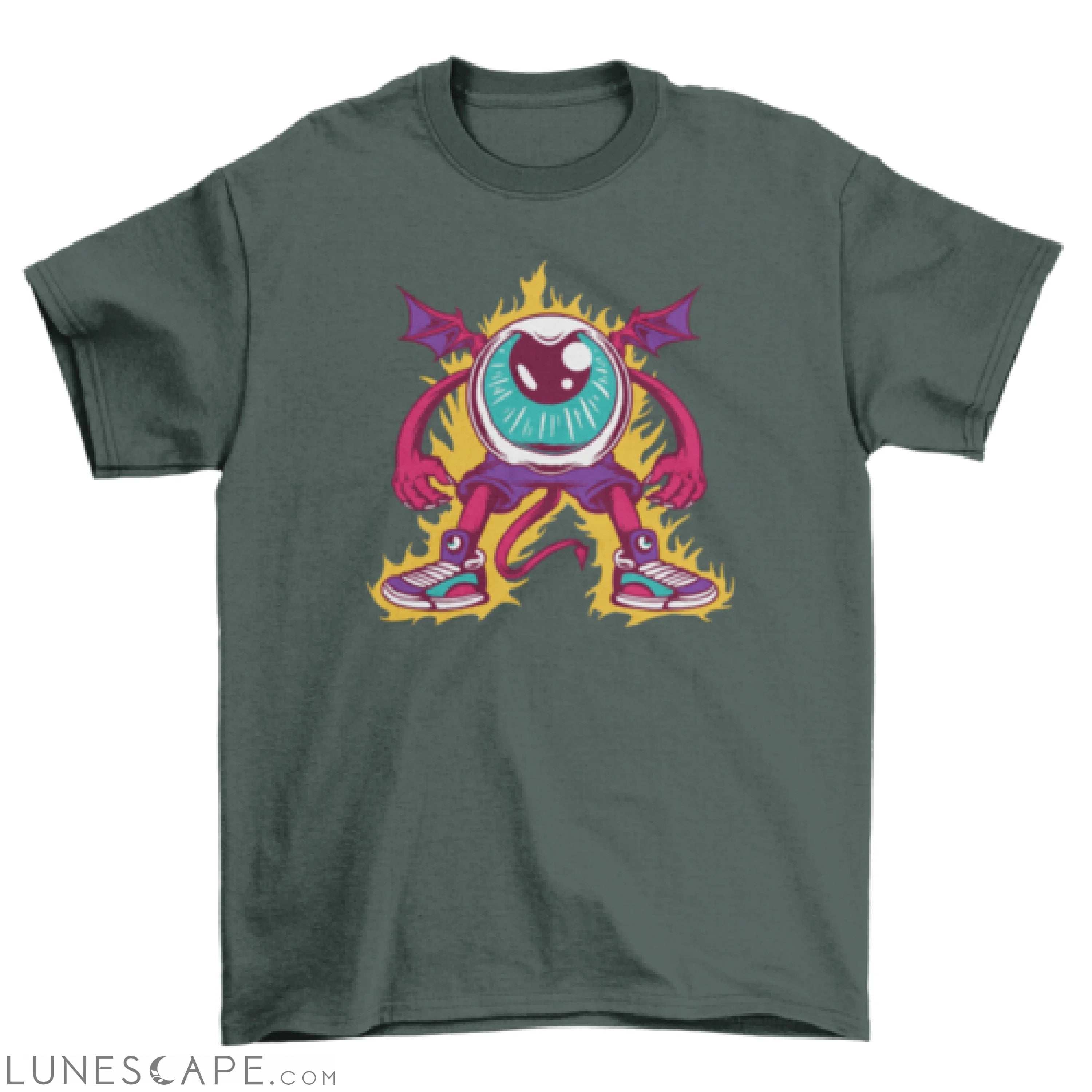 Devil giant eye creature with giant halloween t-shirt LUNESCAPE