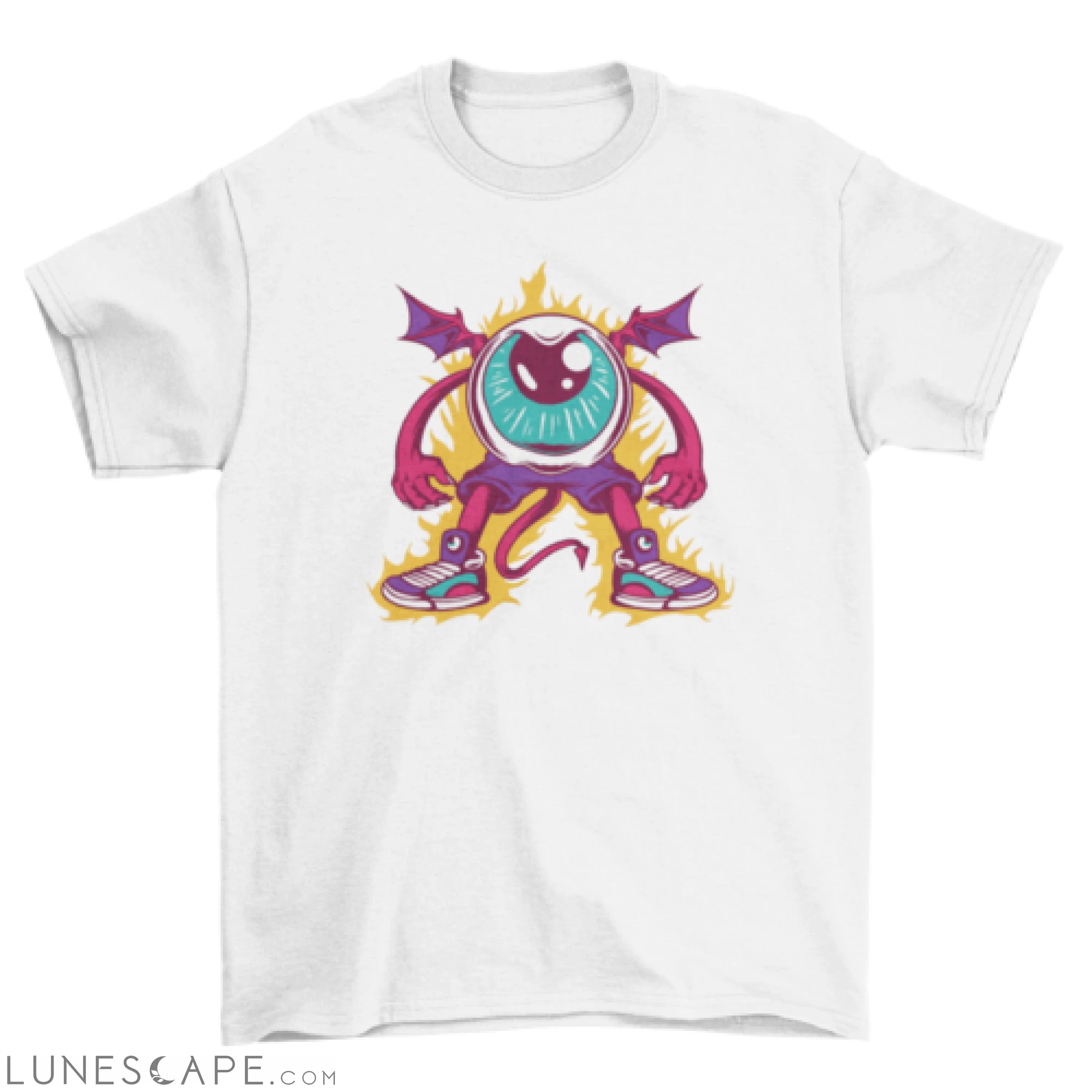 Devil giant eye creature with giant halloween t-shirt LUNESCAPE