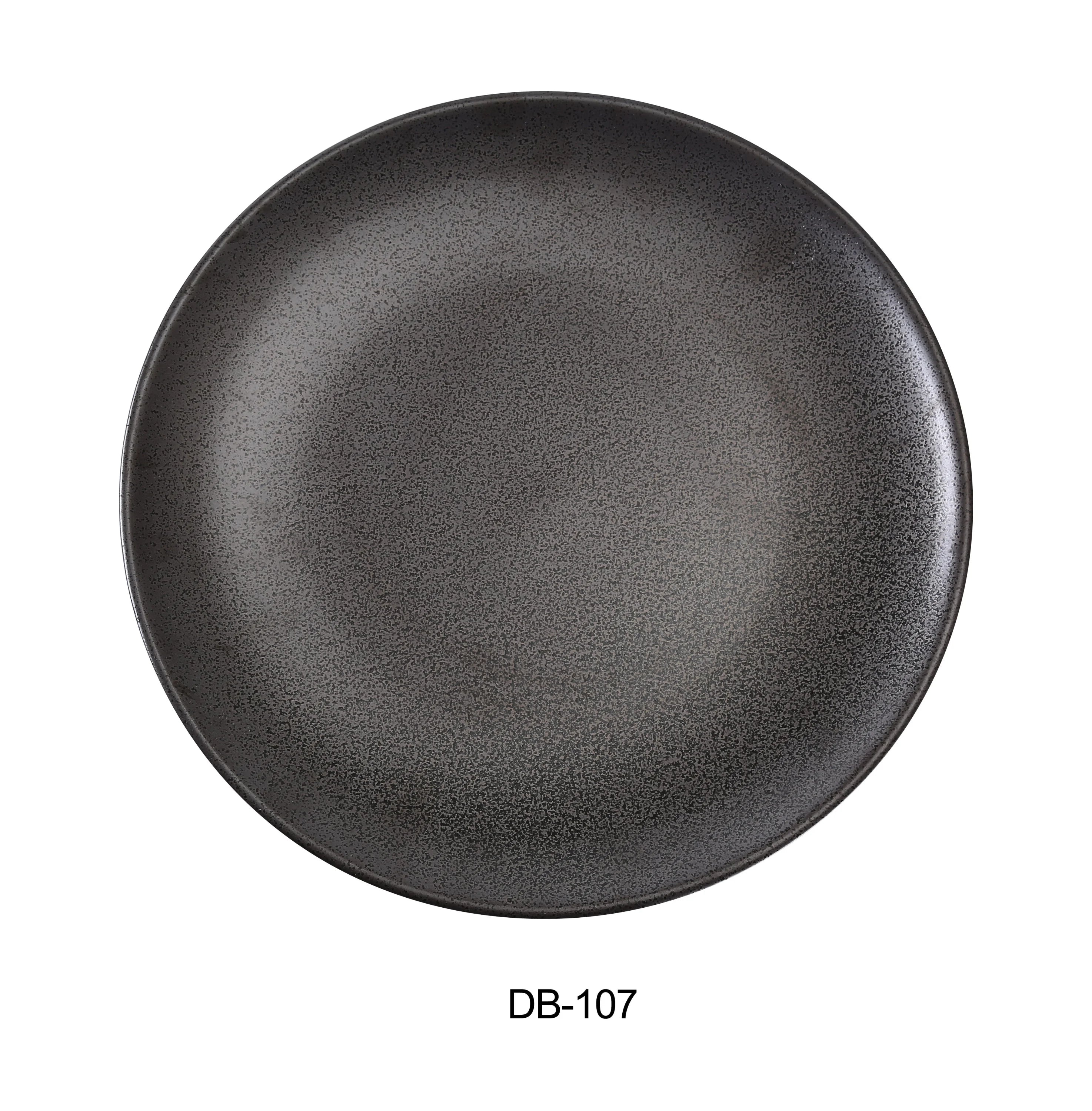Diamond Black Collection 7" Coupe Shape Round Salad Plate LUNESCAPE