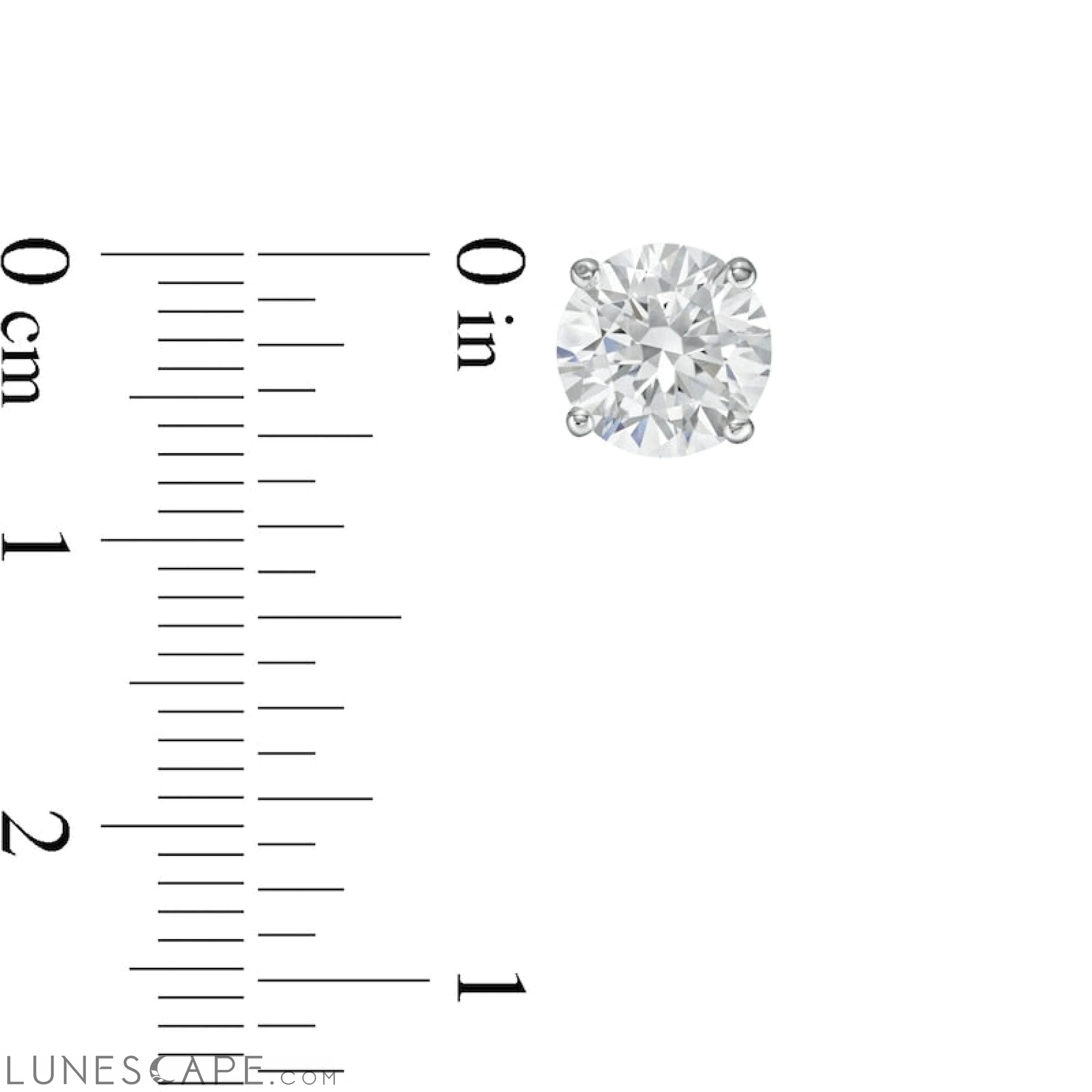 Diamond Stud Earrings | 14k Gold | G-Vs Round Cut | AGI Certified LUNESCAPE