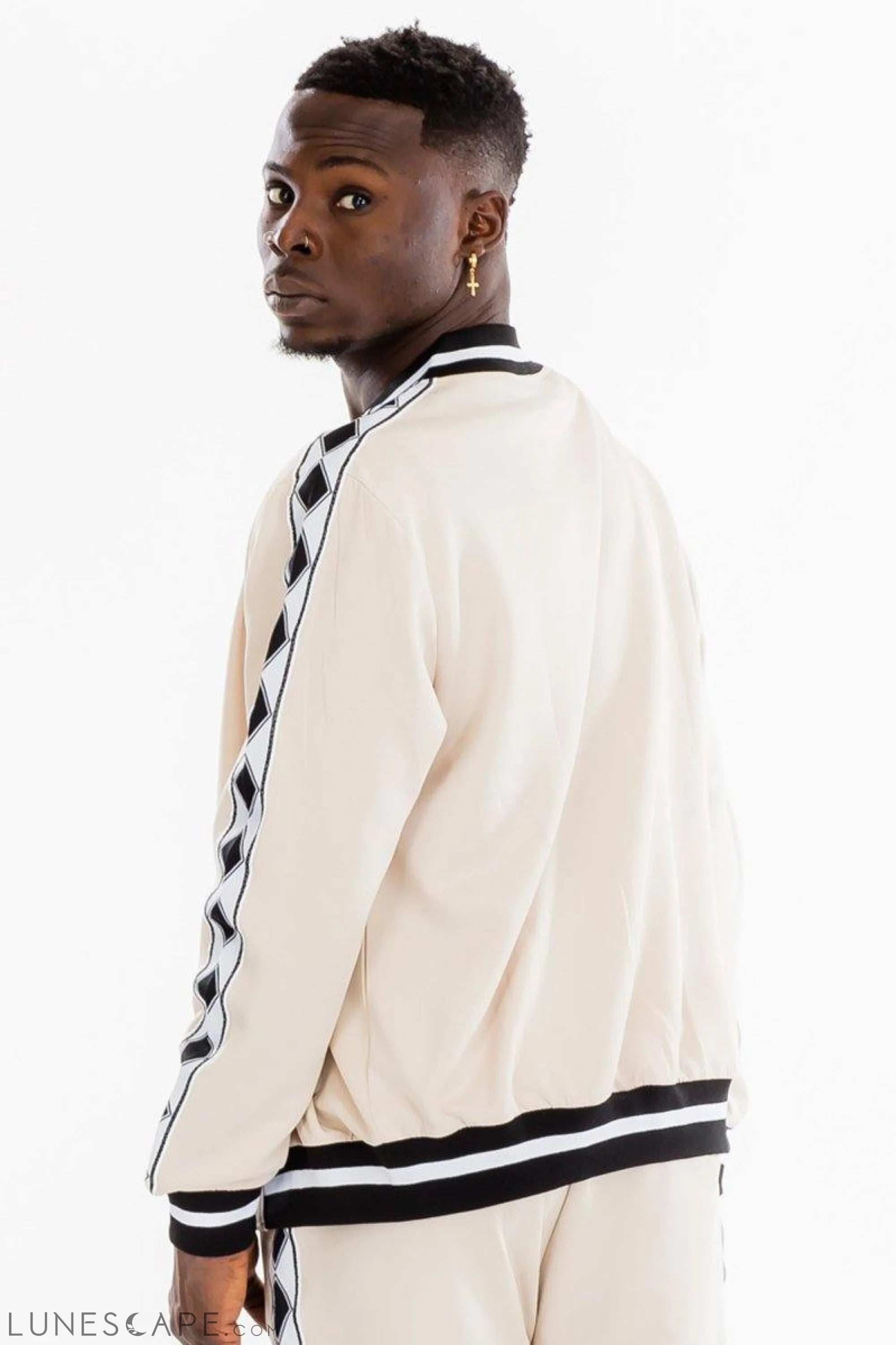 DIAMOND TAPE TRACK JACKET - WHITE LUNESCAPE